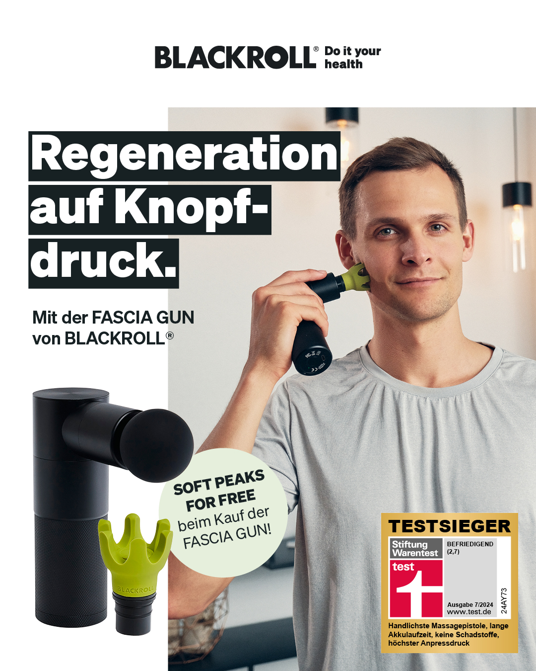 Blackroll Facebook ad: Soft Peaks Aufsatz geschenkt