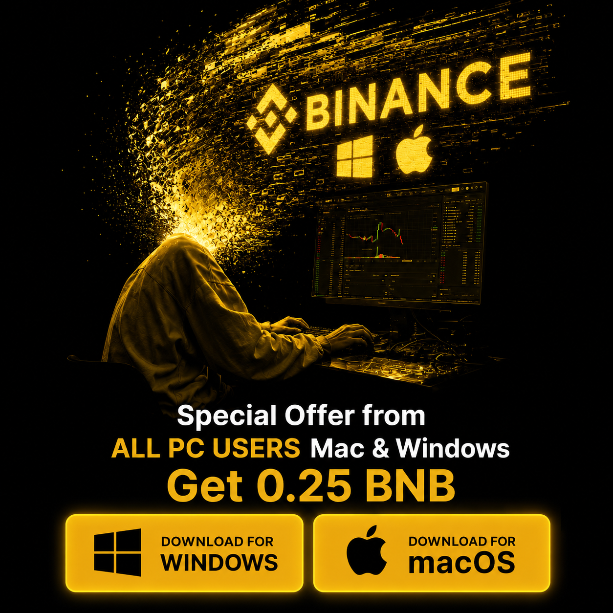 Capital Desk Facebook ad: Get Up to 0.25 BNB with Binance Desktop