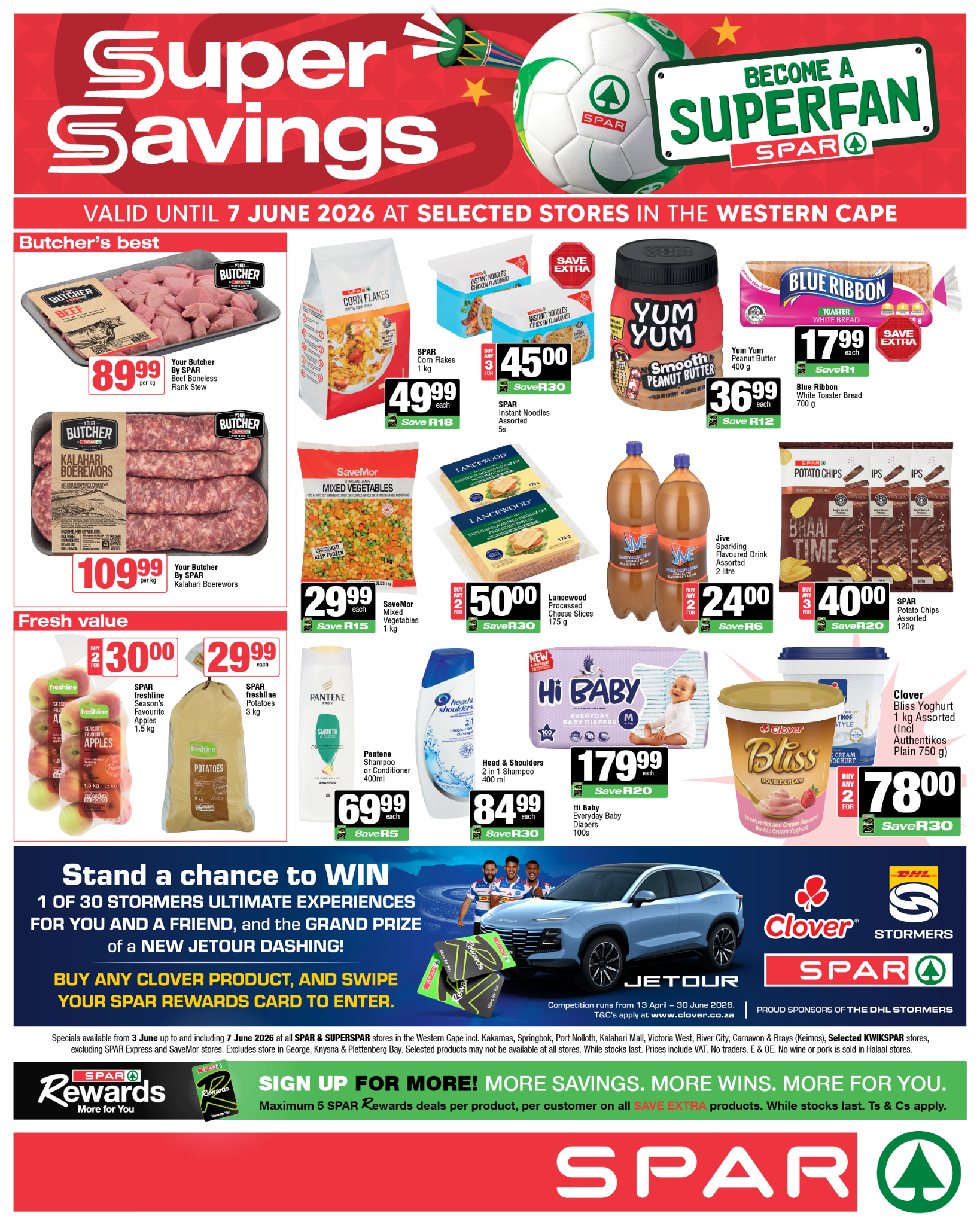SPAR Western Cape Facebook ad: Get in the game and score SUPER SAVINGS…