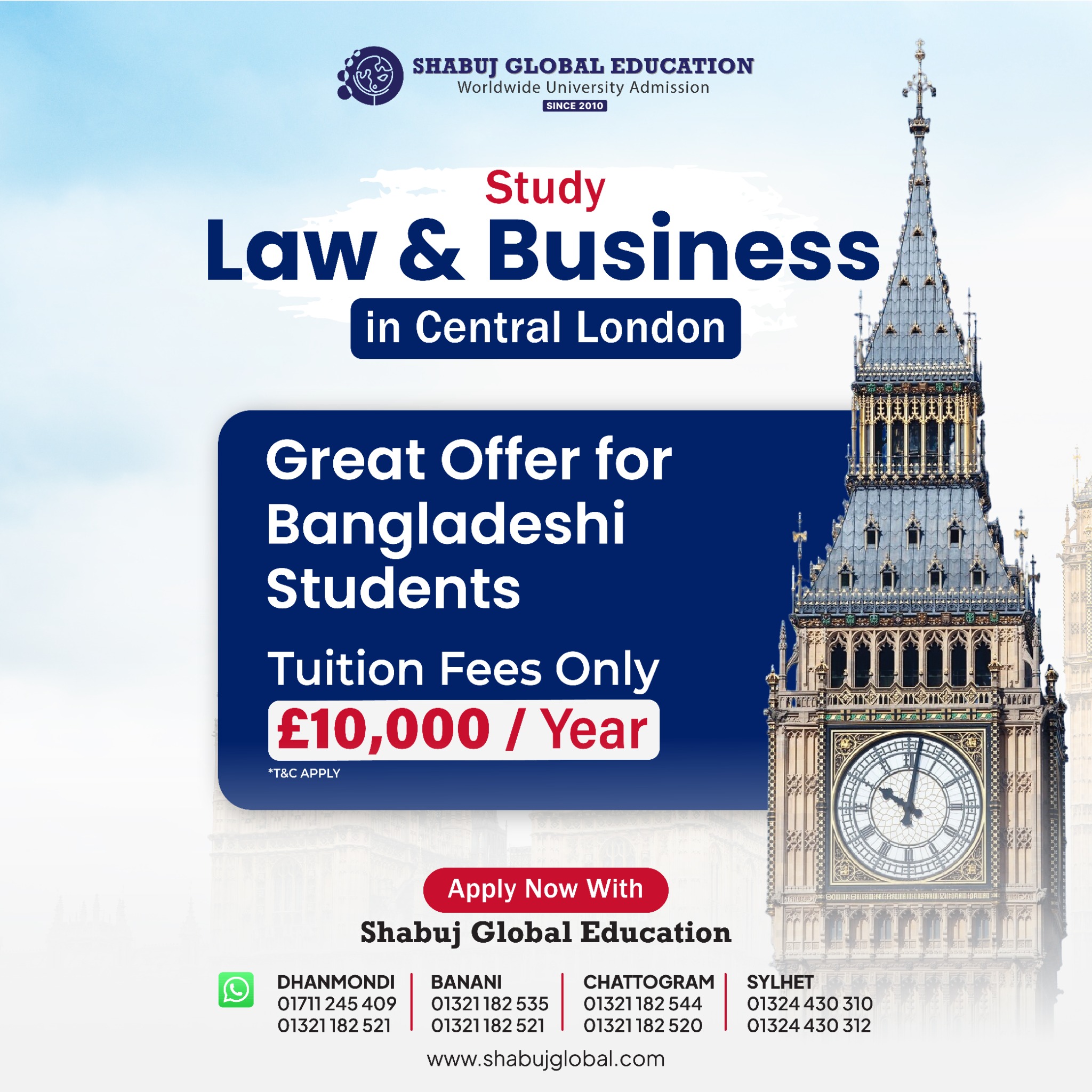 Shabuj Global Education Bangladesh Facebook ad from Oct 14, 2025