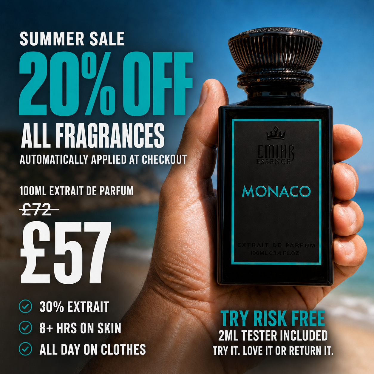 EMIHR Essence Facebook ad: 20% Off All Fragrances | Limited time only
