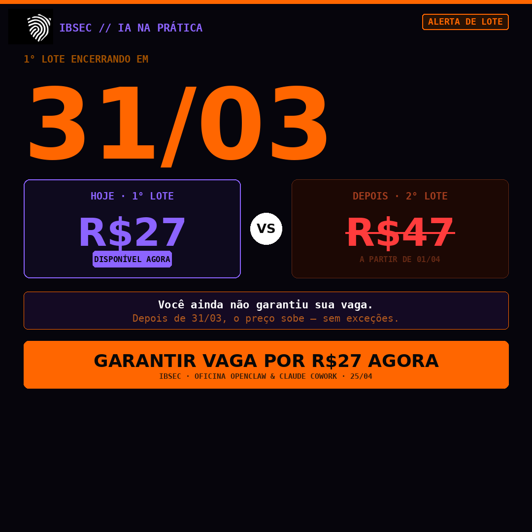 IBSEC - Instituto Brasileiro de Cibersegurança Facebook ad from Mar 29, 2026