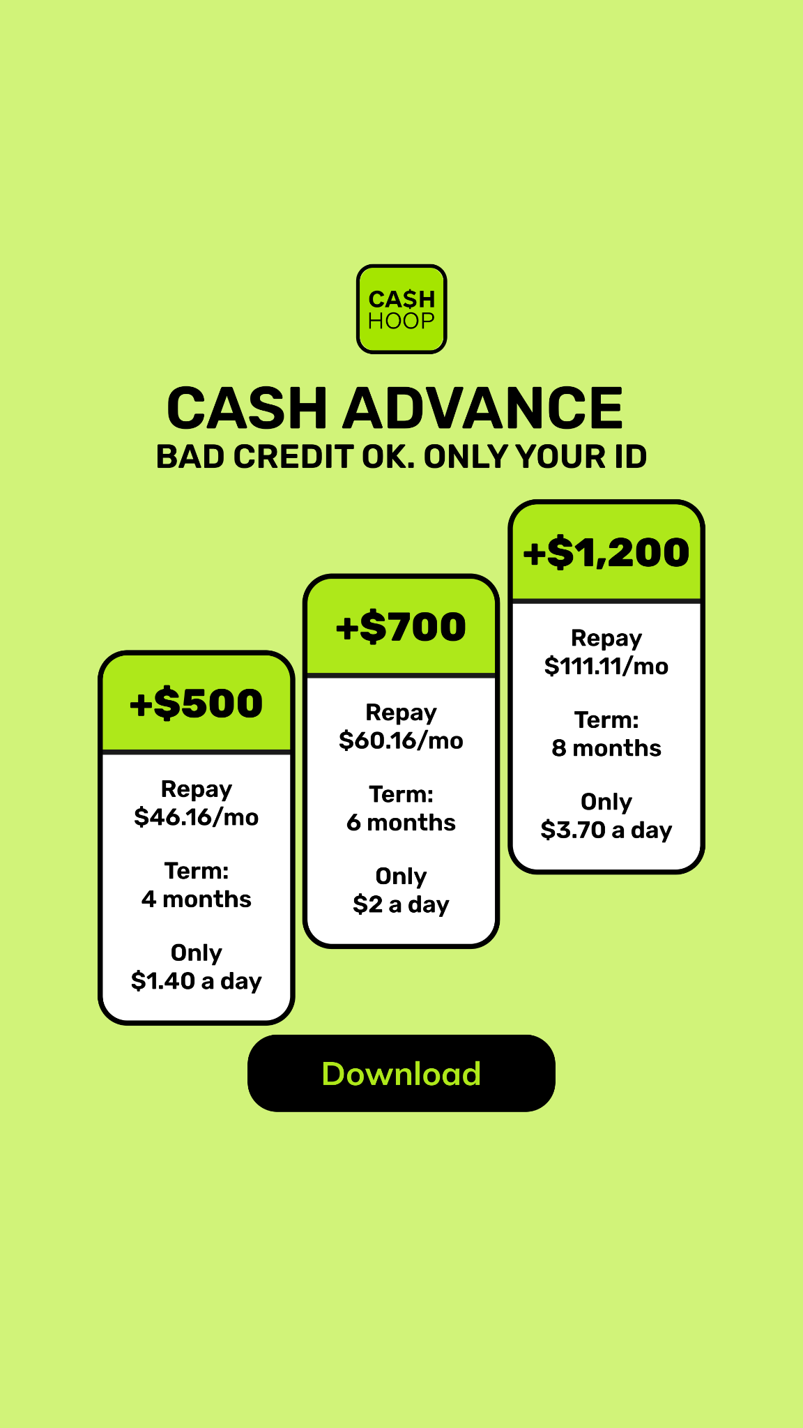 Cash Advance App Facebook ad