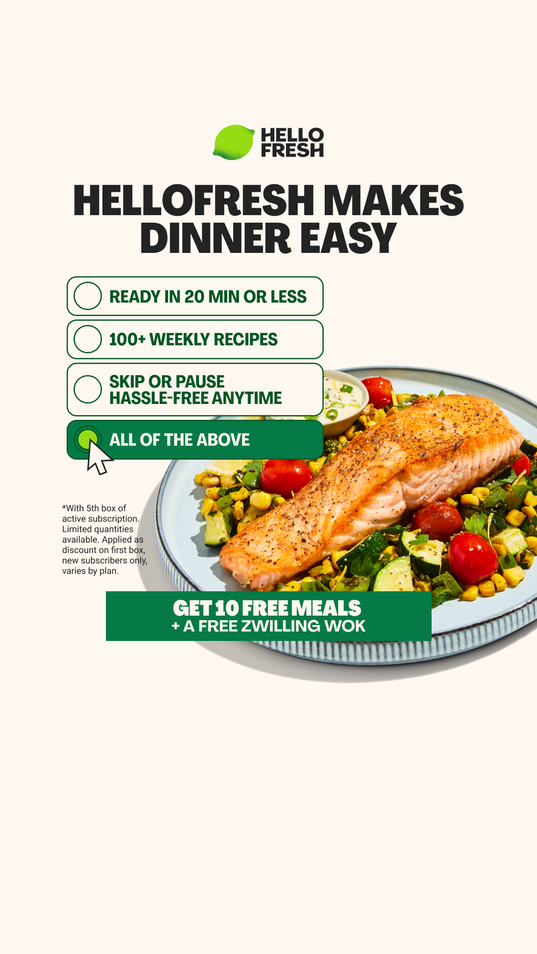 HelloFresh Facebook ad