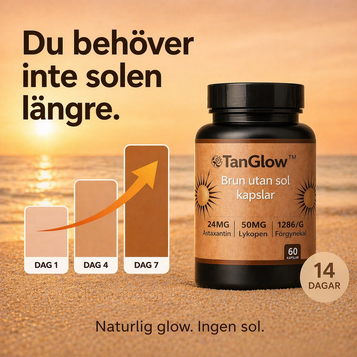 Maja Eriksson Facebook ad: Få en strålande glow på 7 dagar >>