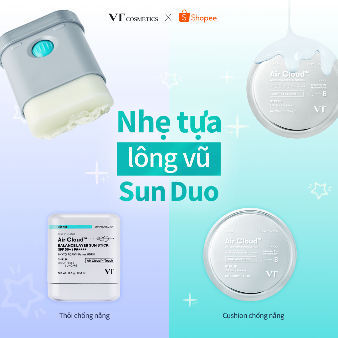 VT Cosmetics KOREA Global Facebook ad: [NEW] Kem & Thỏi chống nắng PDRN Air Cloud Mua 2 Tặng 2