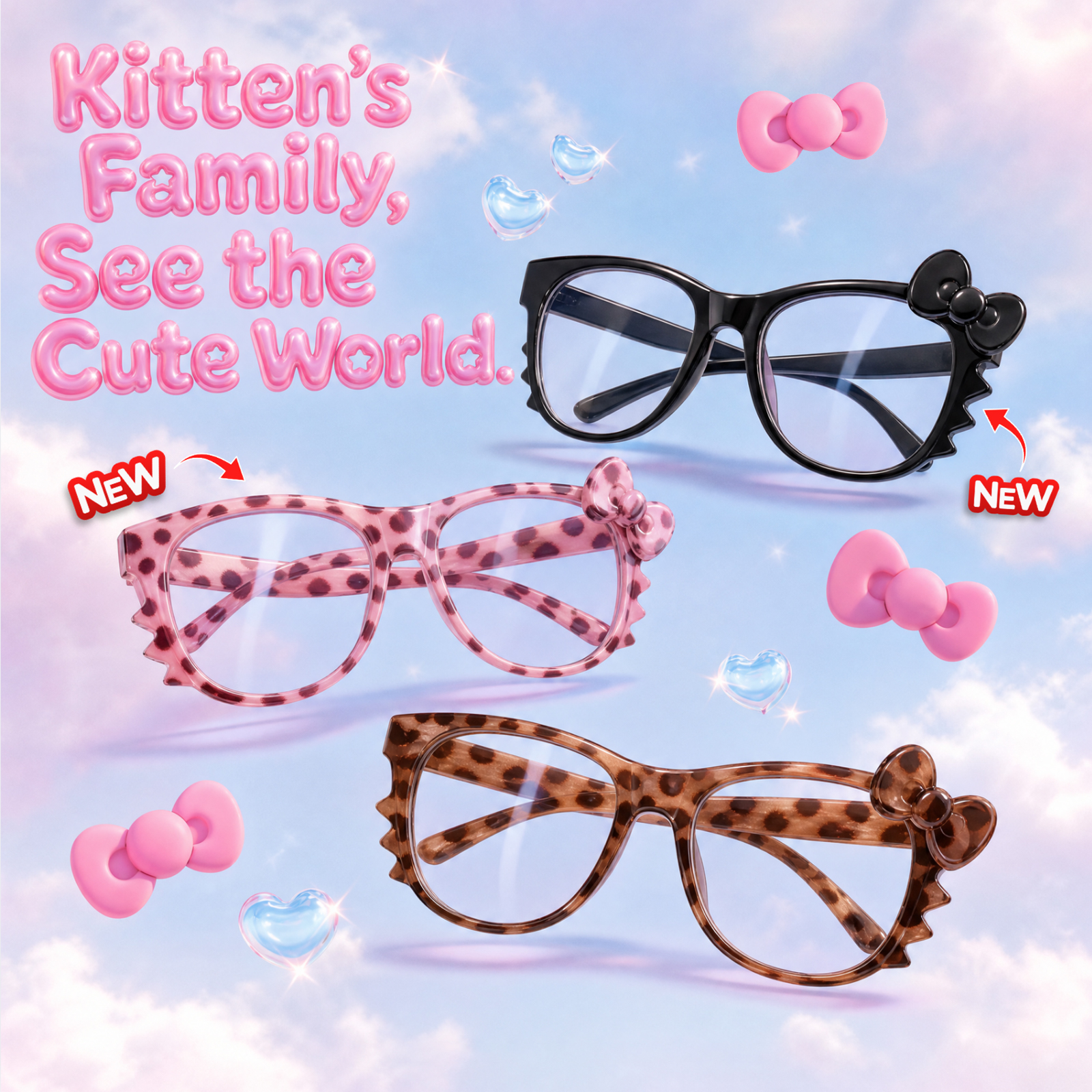 LensAlter Facebook ad: Kitten Sqaure Black Eyeglasses For Women | LensAlter.com