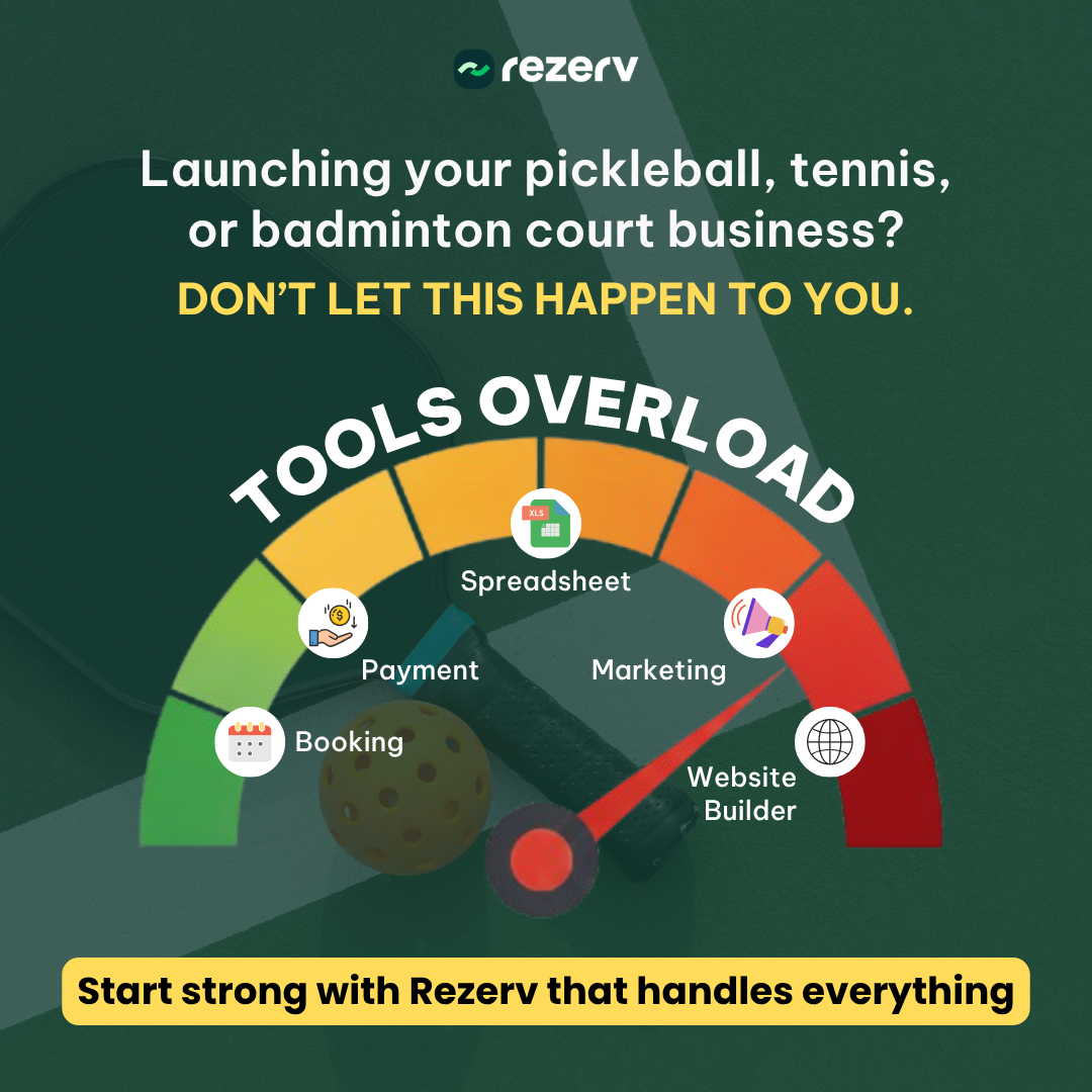 Rezerv Facebook ad: Launch Your Zero Admin Court Rentals in 24 Hours