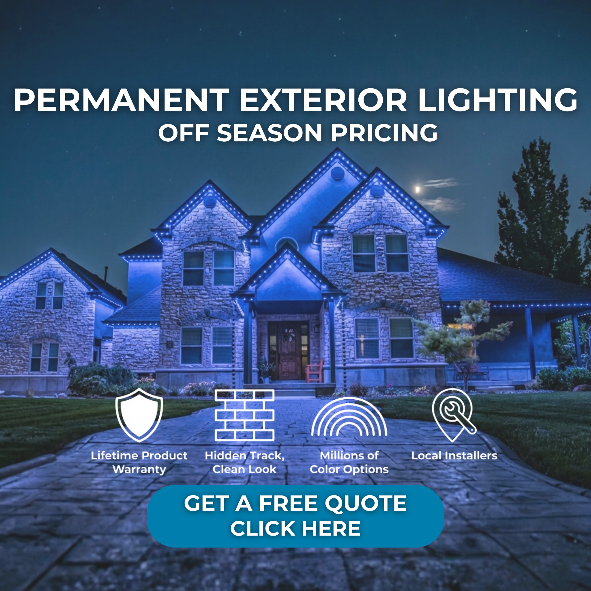WhoDat Permanent Lighting Facebook ad: Transform Your Home's Exterior With Permanent Lighting