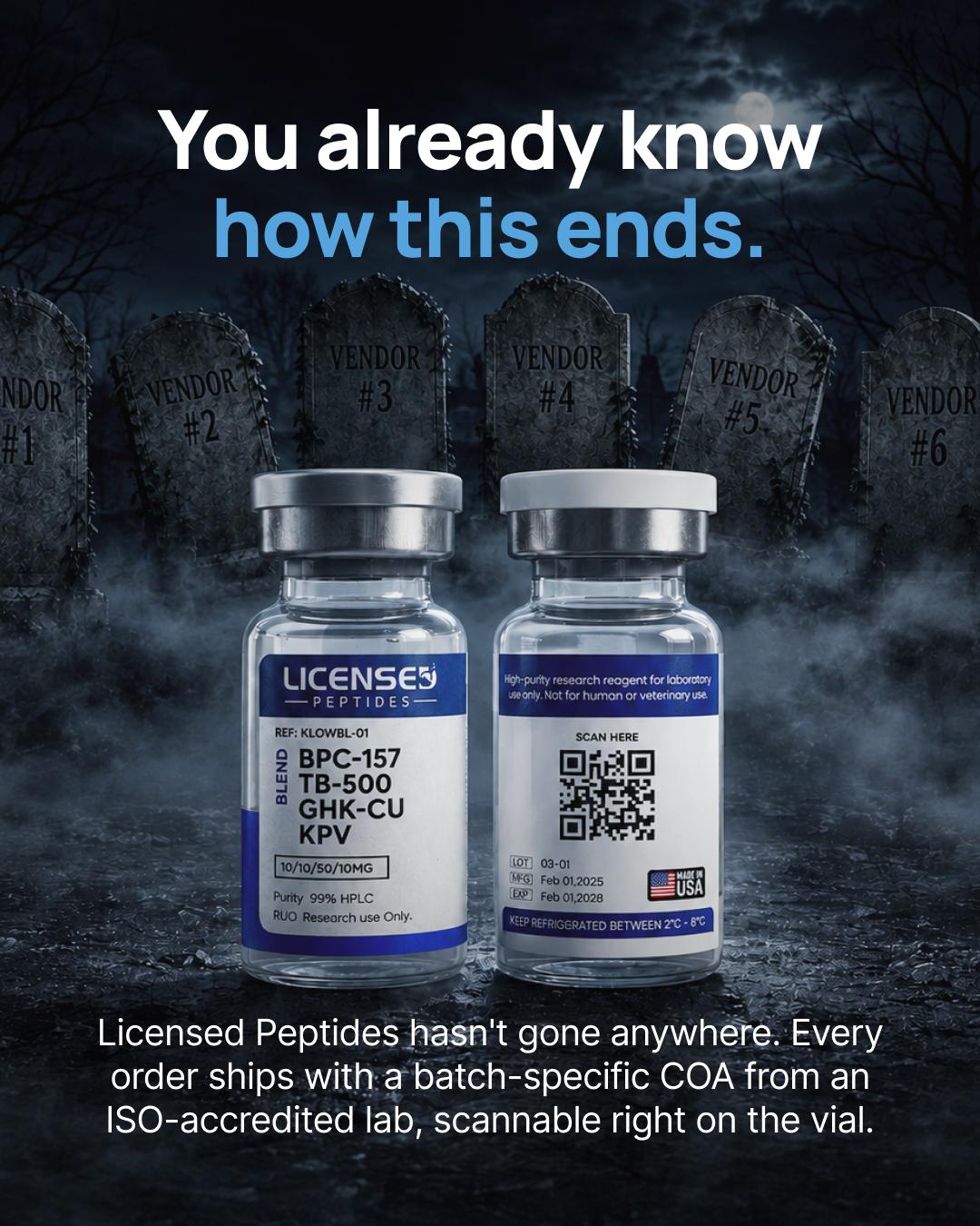 Licensed PeptidesOfficial Facebook ad: Dont Trust. Verify Us.