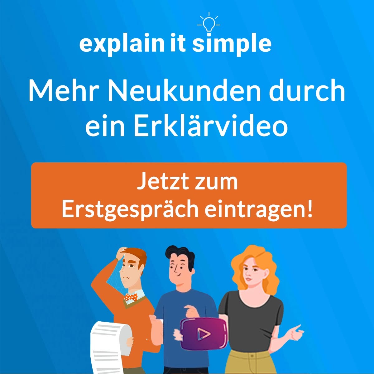 Explain it simple Facebook ad: Erklärvideo ab 750 Euro im Shop bestellen