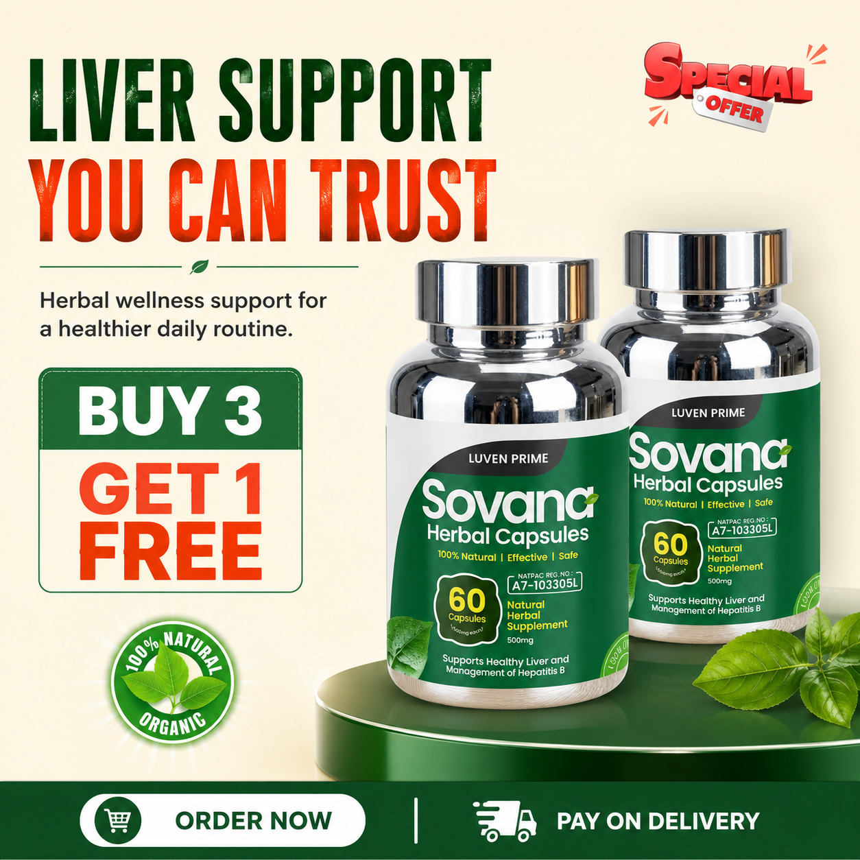 Sovana Herbal Capsules Facebook ad