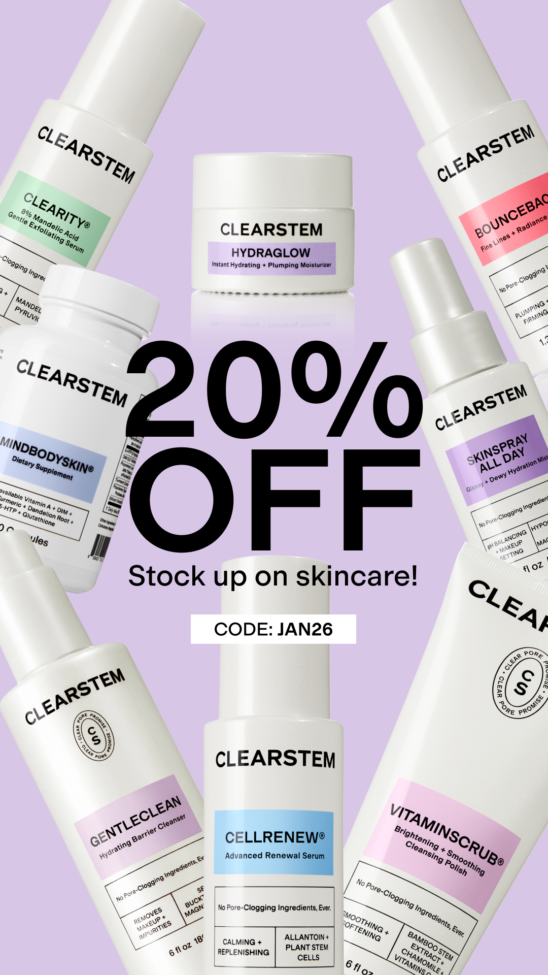 CLEARSTEM Skincare Facebook ad