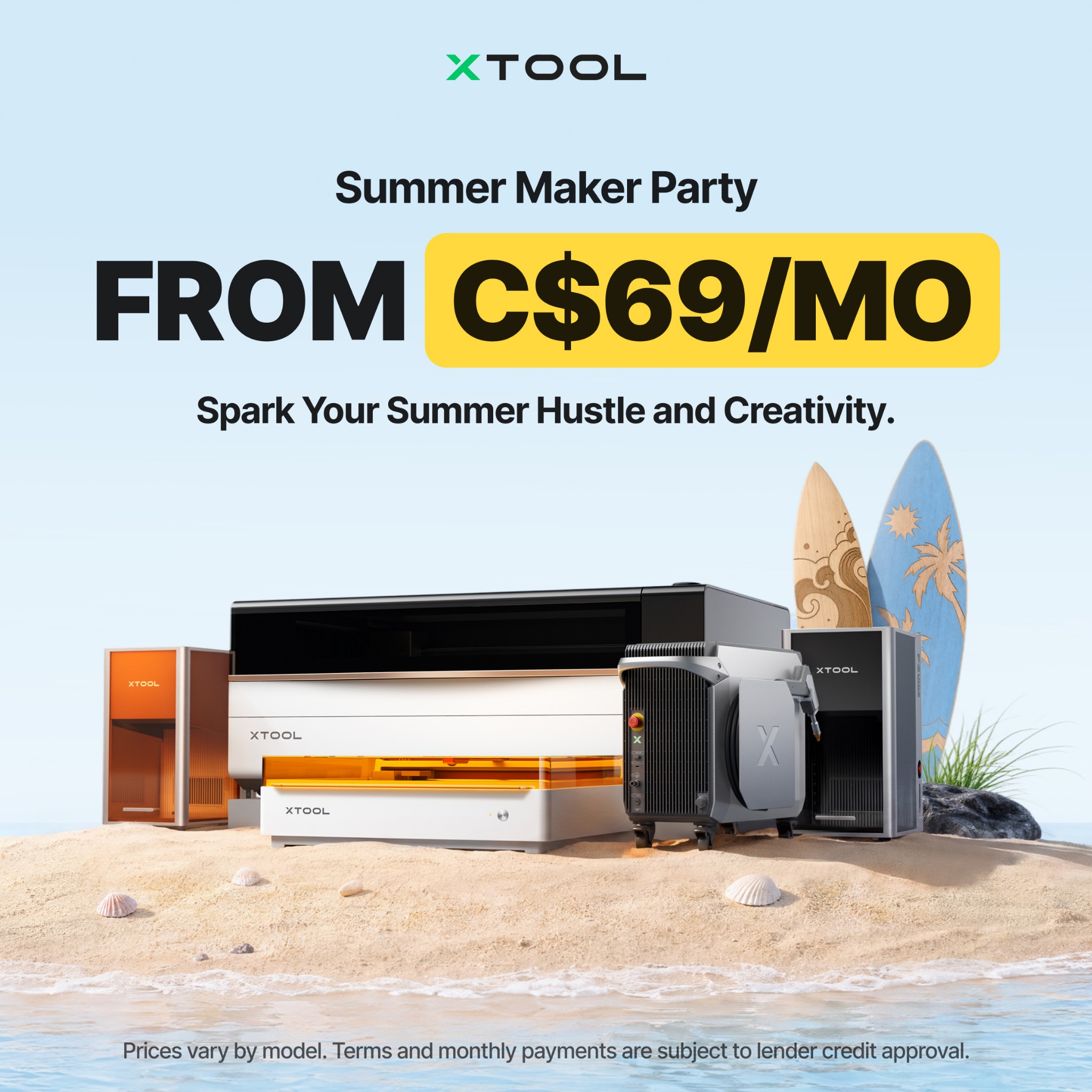 xTool Facebook ad: Get xTool Machines From C$69/mo This Summer Sale