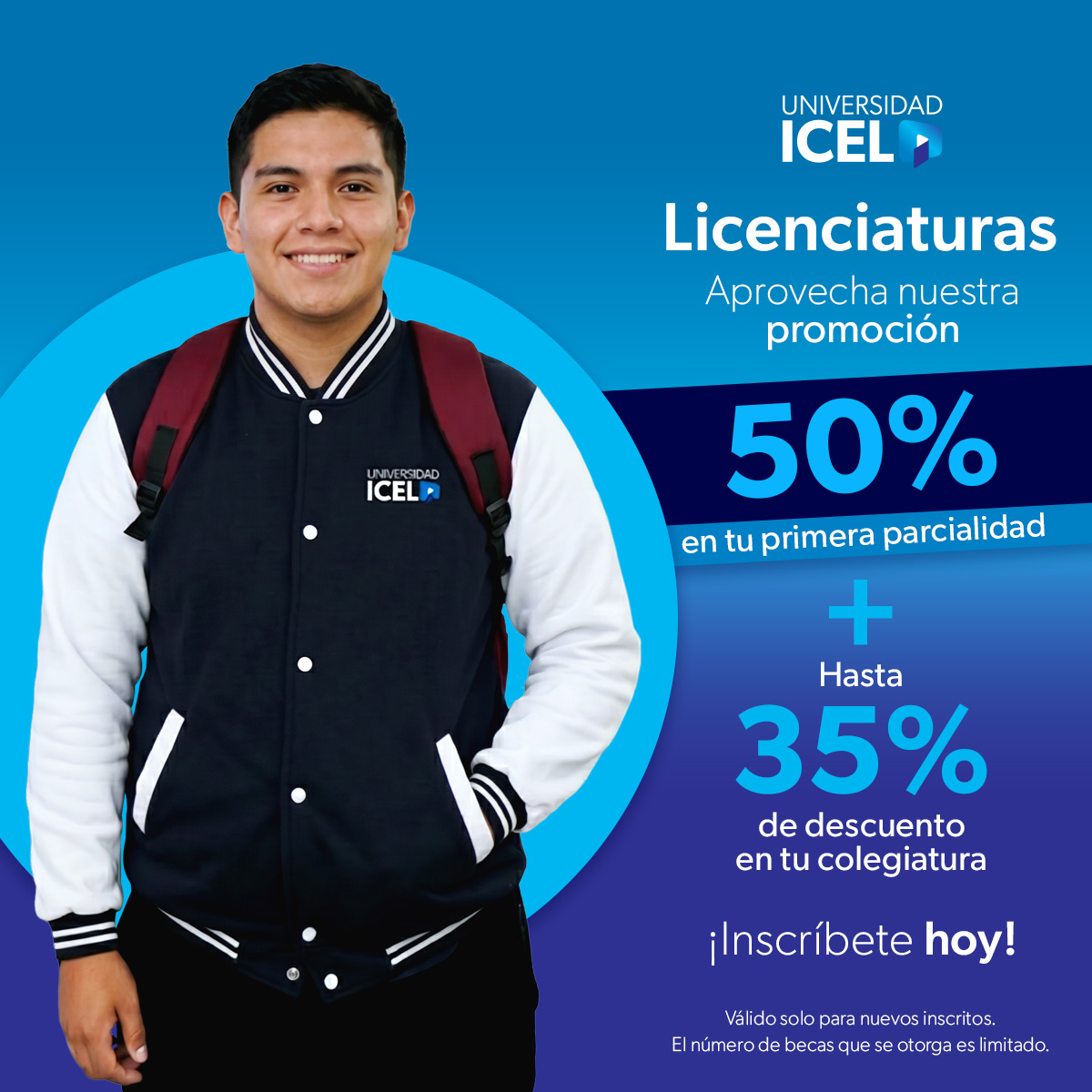 Universidad ICEL Facebook ad from May 25, 2026