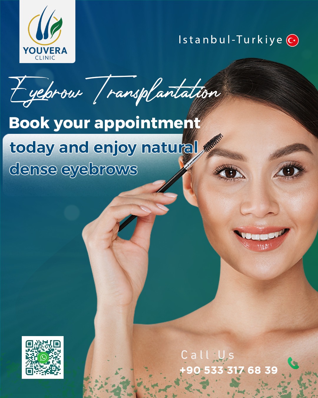 youvera clinic Facebook ad: DermaSlate Eyebrow Transplant