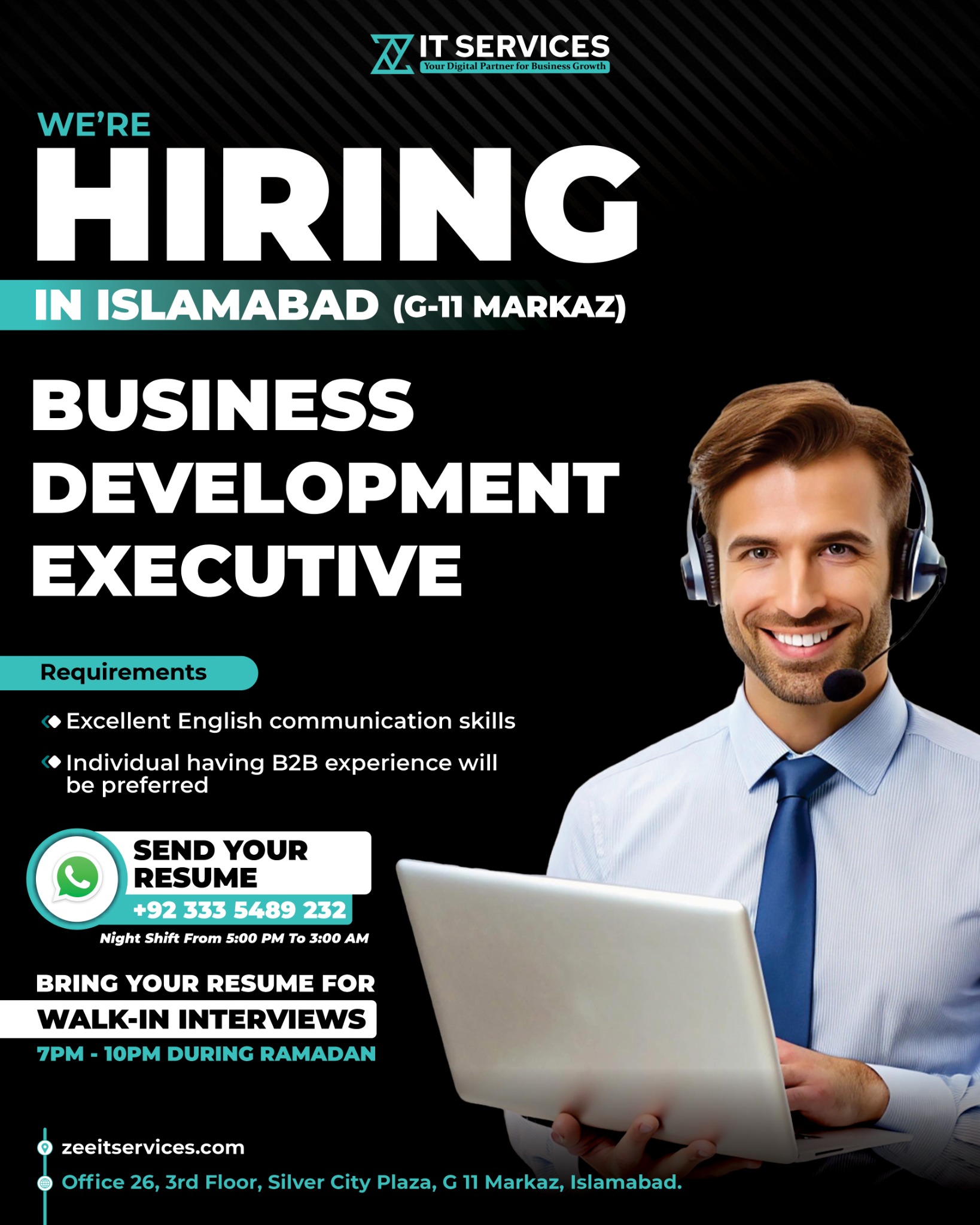 Career at Zee It Services Facebook ad from Jul 15, 2026