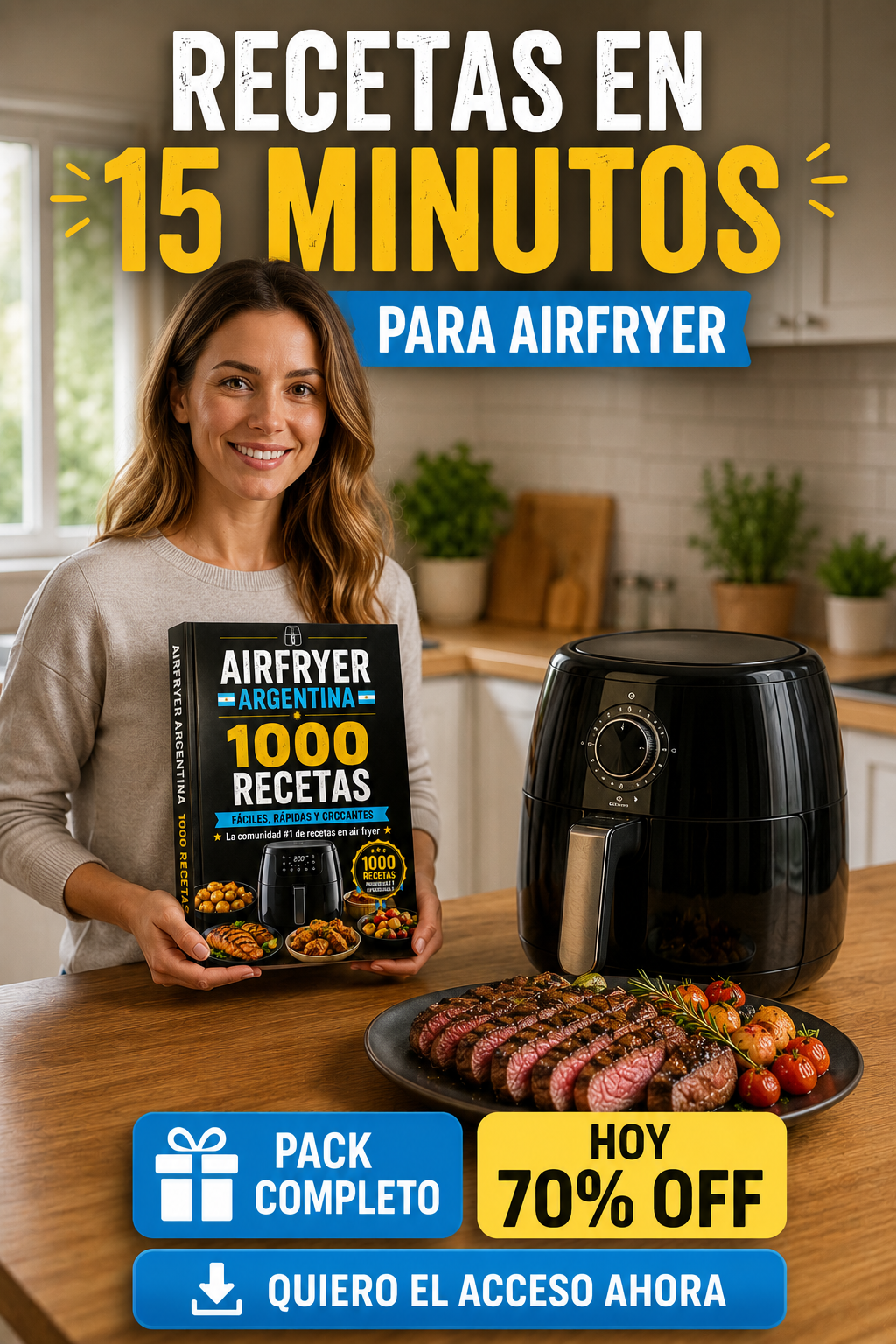 Recetas Air Fryer Argentina Facebook ad: Convertí tu Air Fryer en tu cocina principal Últimas horas…
