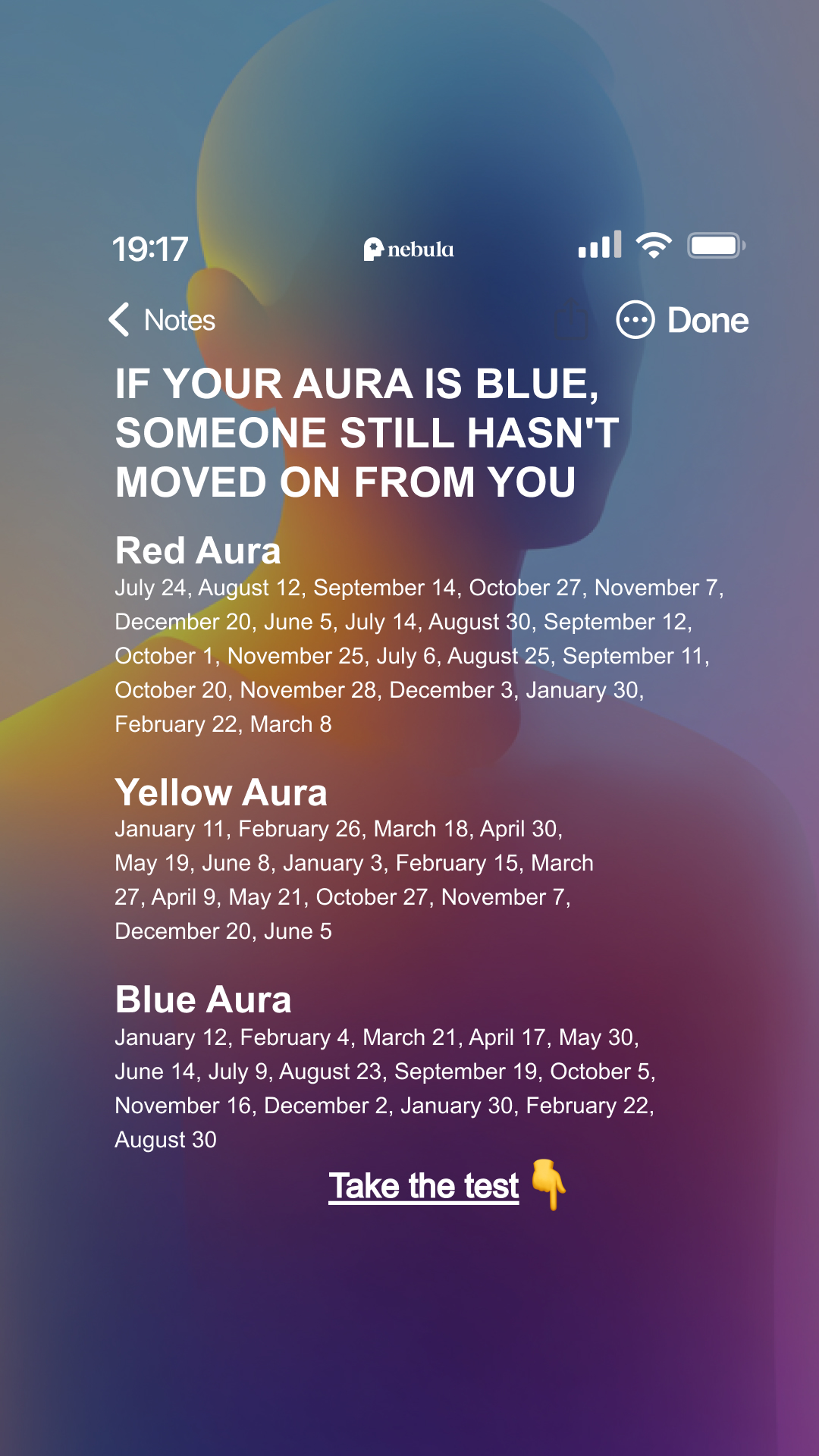 Nebula: Aura Power Reading Facebook ad
