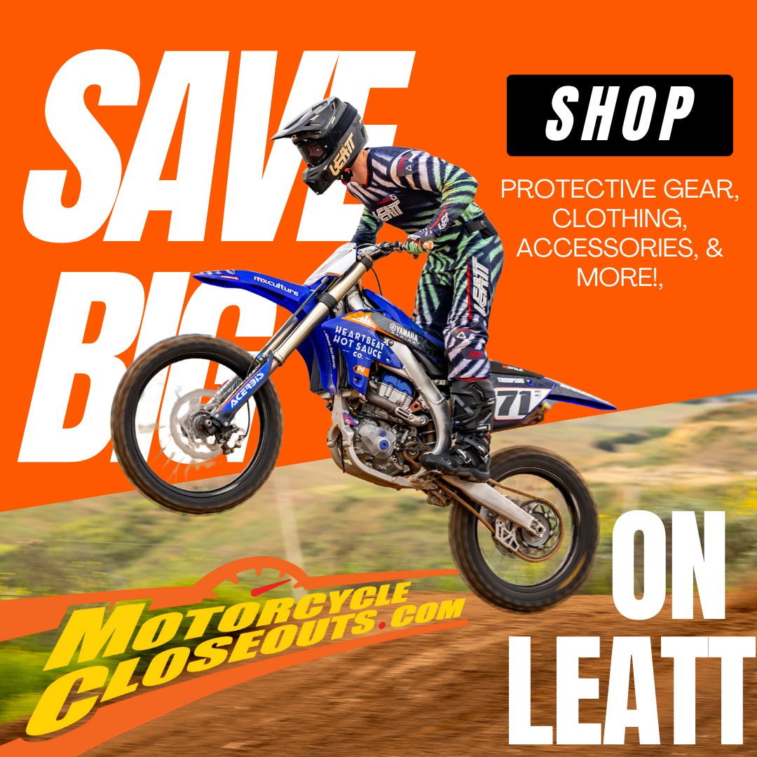 MotorcycleCloseouts Facebook ad: Shop Motorcycle Closeout Gear