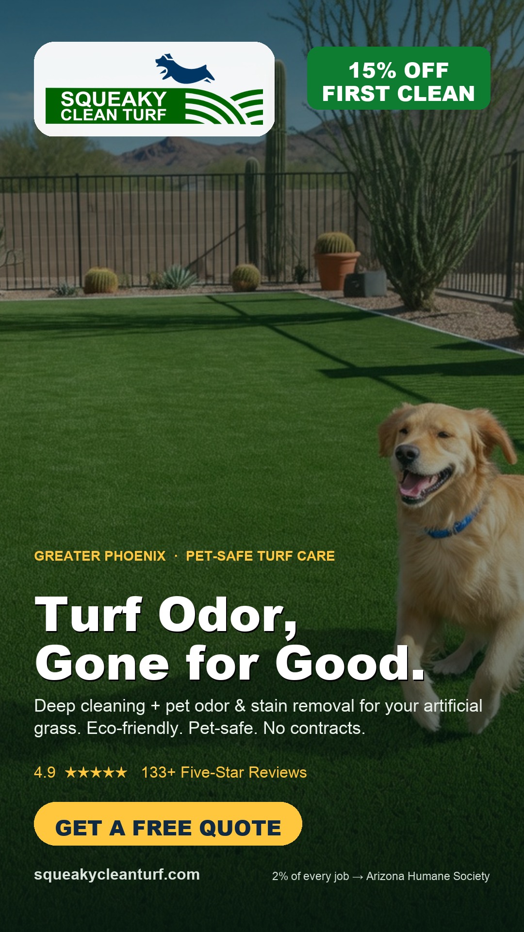 Squeaky Clean Turf Cleaner Facebook ad from Jun 29, 2026