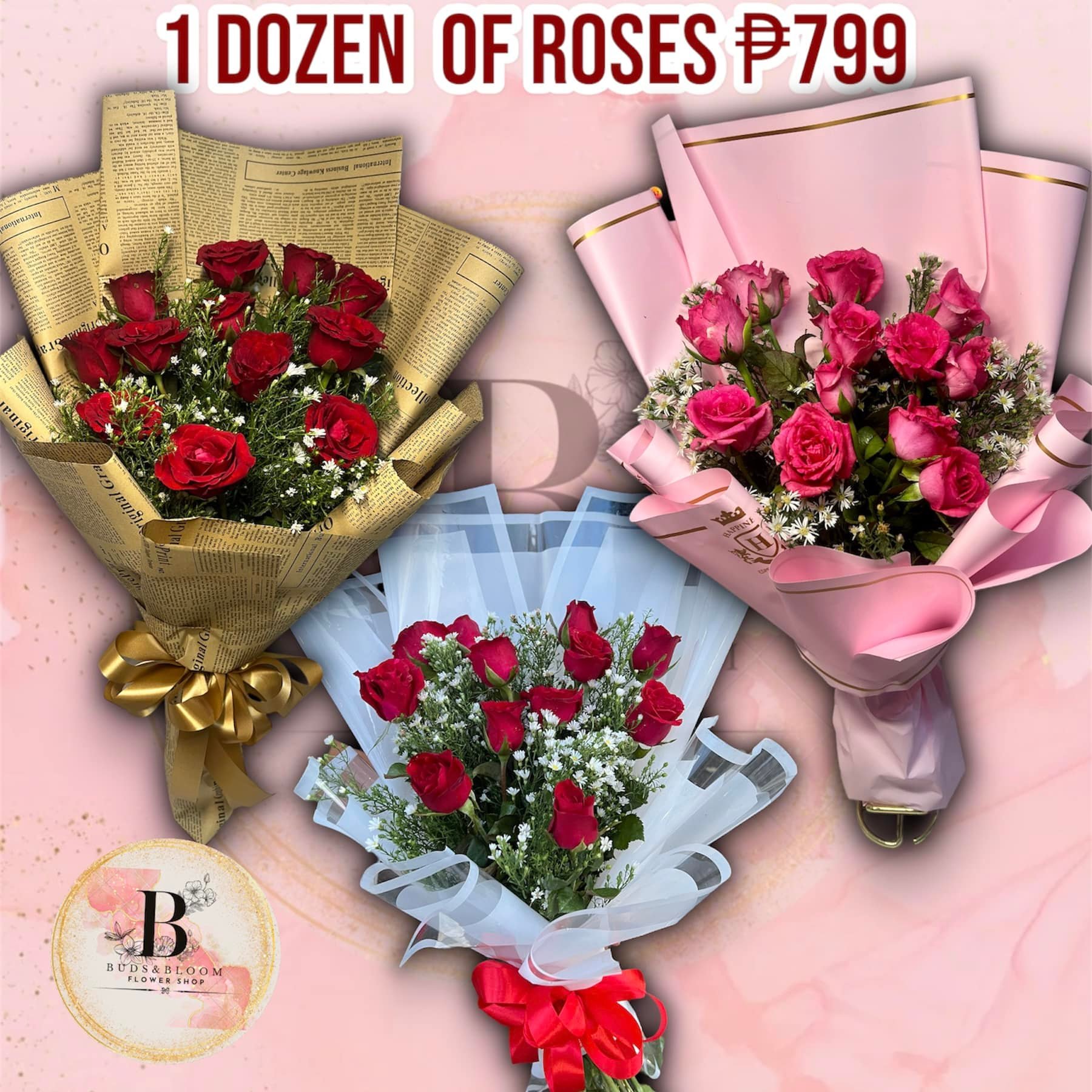 Buds&Bloom Flower Shop Facebook ad: Where flowers speak louder than words!