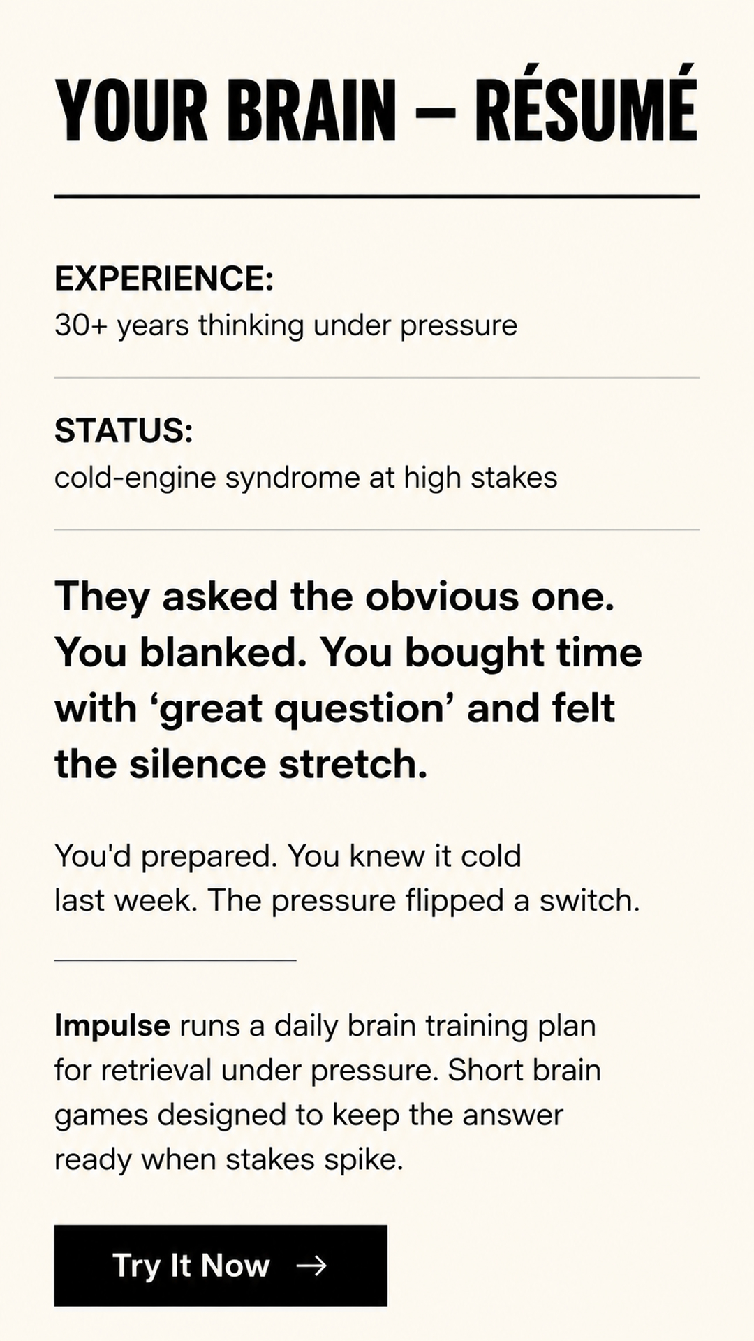 Boost Your Cognitive Performance Facebook ad: Make brain training easy
