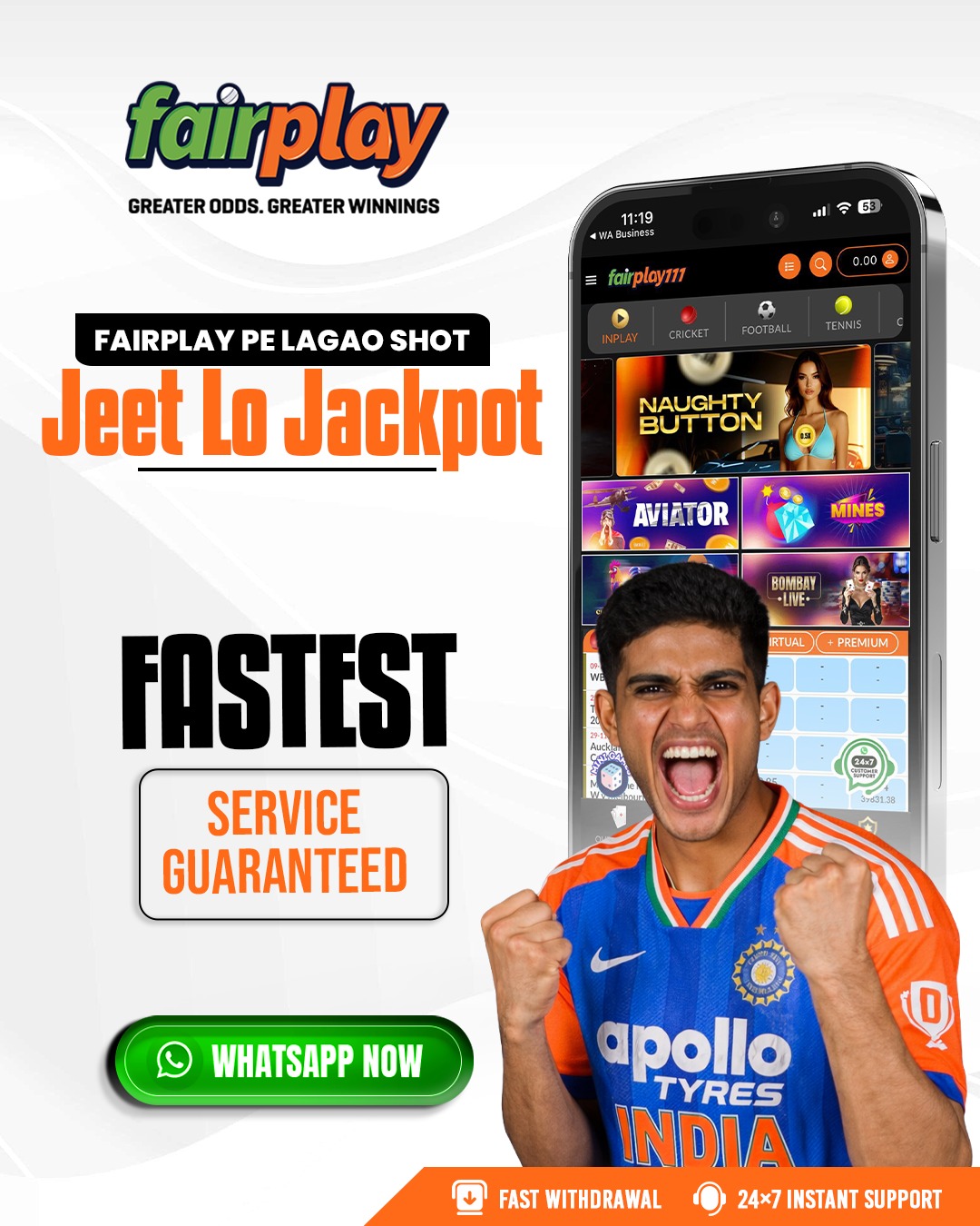 Fairplay111 Facebook ad: Chat with us