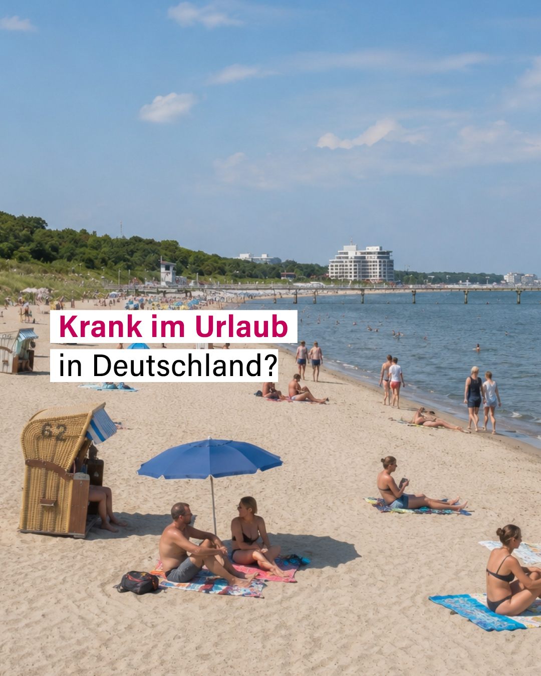 Praxenland Facebook ad: Krank in der Urlaubszeit?