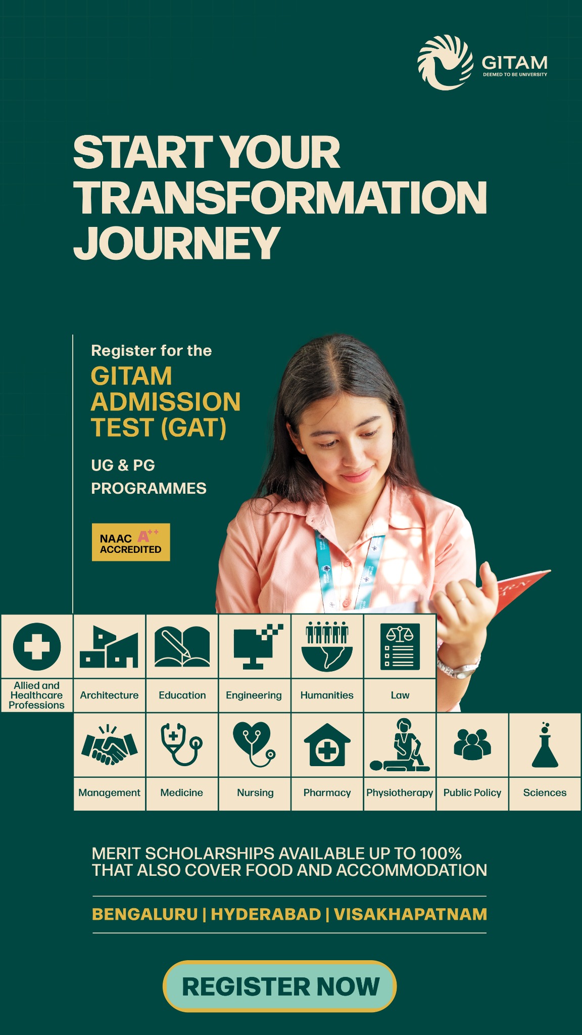 GITAM Deemed University Facebook ad from Feb 24, 2026