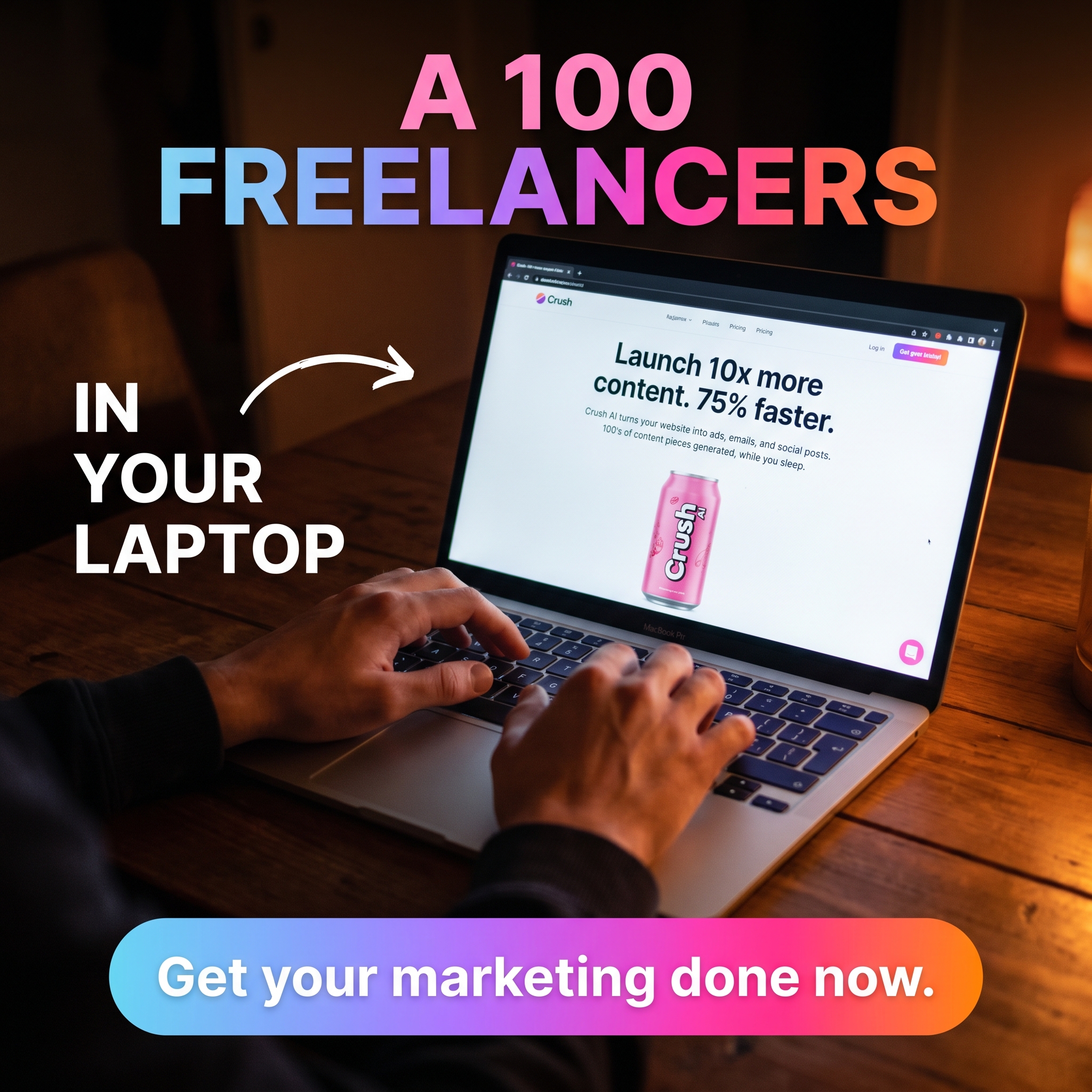 trycrush.ai Facebook ad