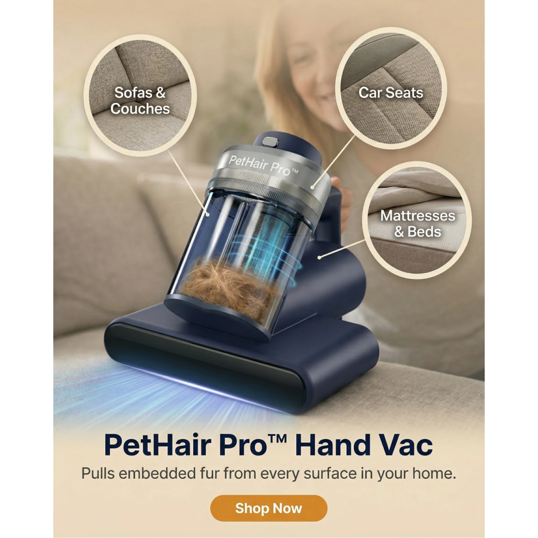 Ecomm Artha Facebook ad: Pet Hair GONE in 1 Pass!