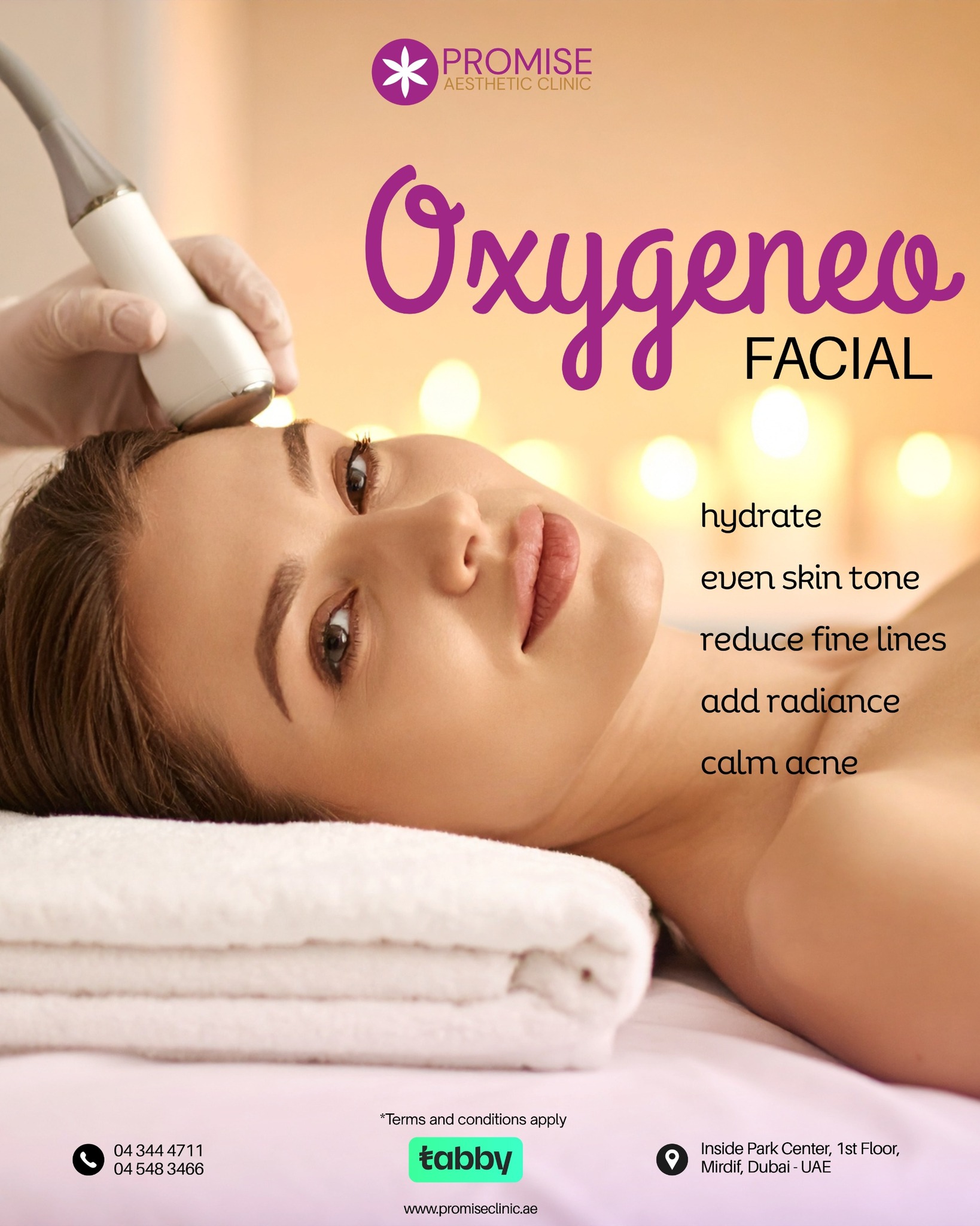 Promise Clinic Facebook ad: Get Clinical grade facial.