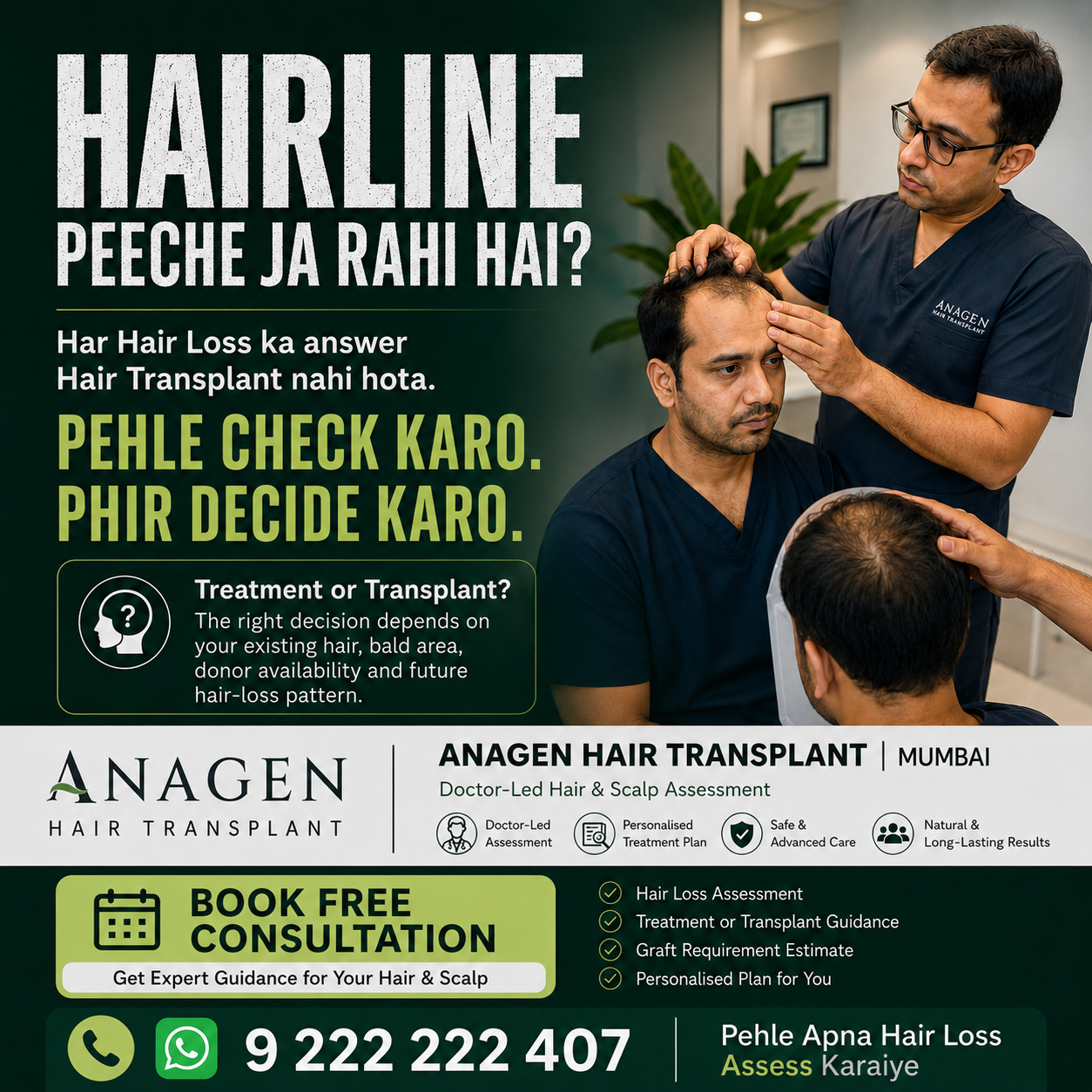 Anagen Hair Transplant Centre Facebook ad: Hair Transplant sirf grafts lagane ka procedure nahi…