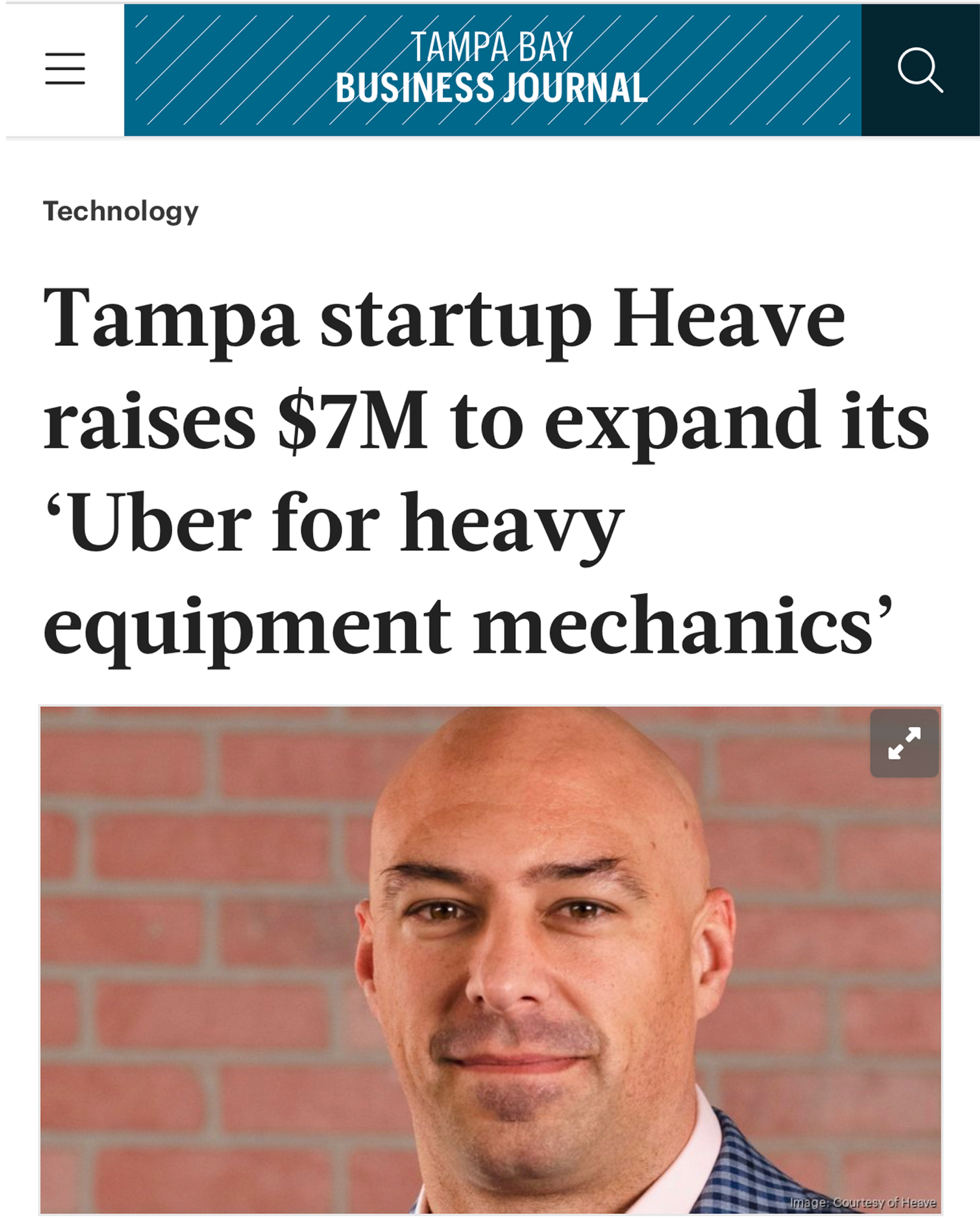 Heave Facebook ad: Heave = The Uber for Heavy Equipment Repair