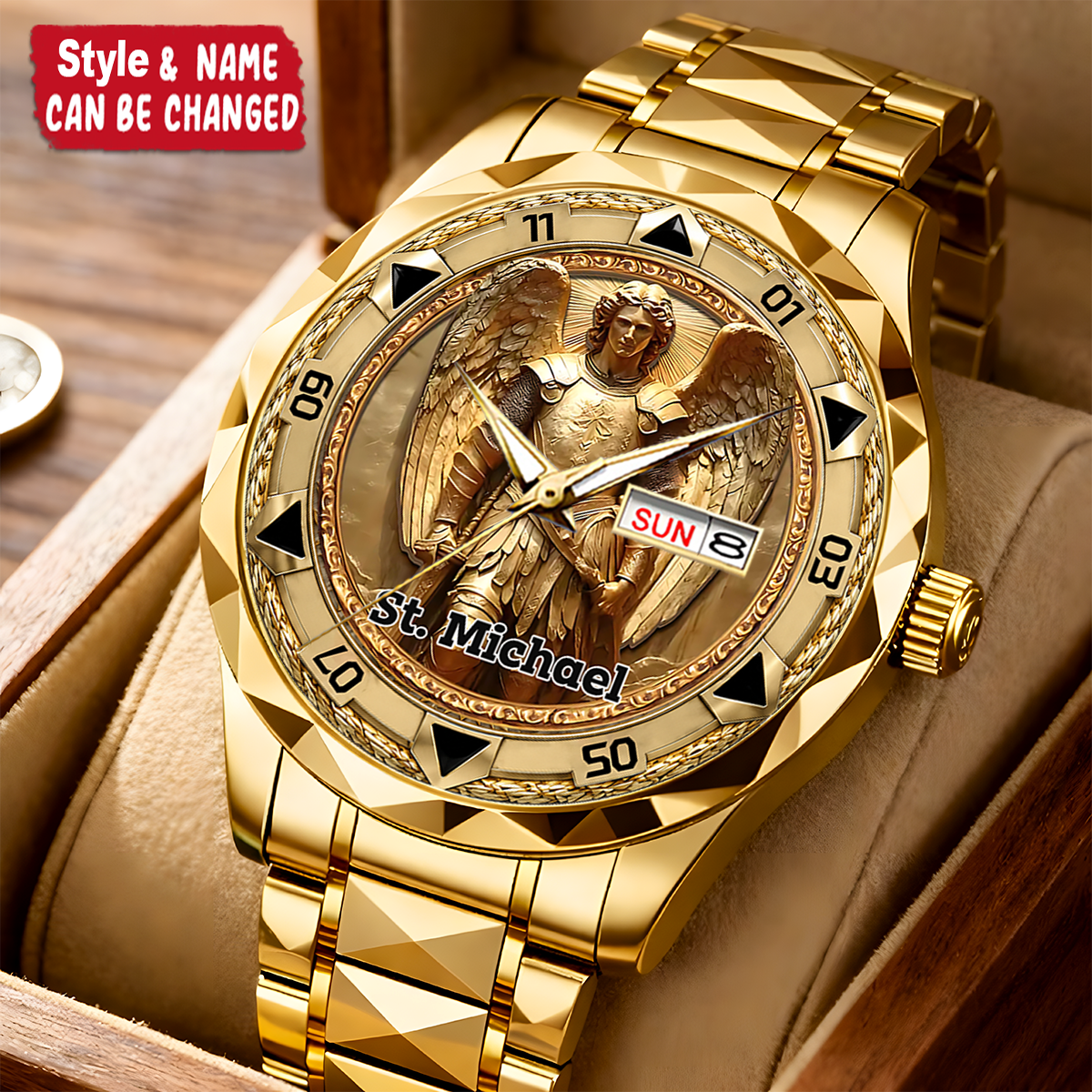 MyHeartify Facebook ad: St. Michael The Archangel Watch - Personalized Name Watch…