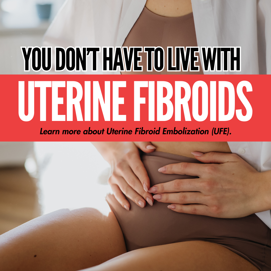 Duval Vascular & Fibroid Center Facebook ad: Find Relief With UFE (Uterine Fibroid Embolization)