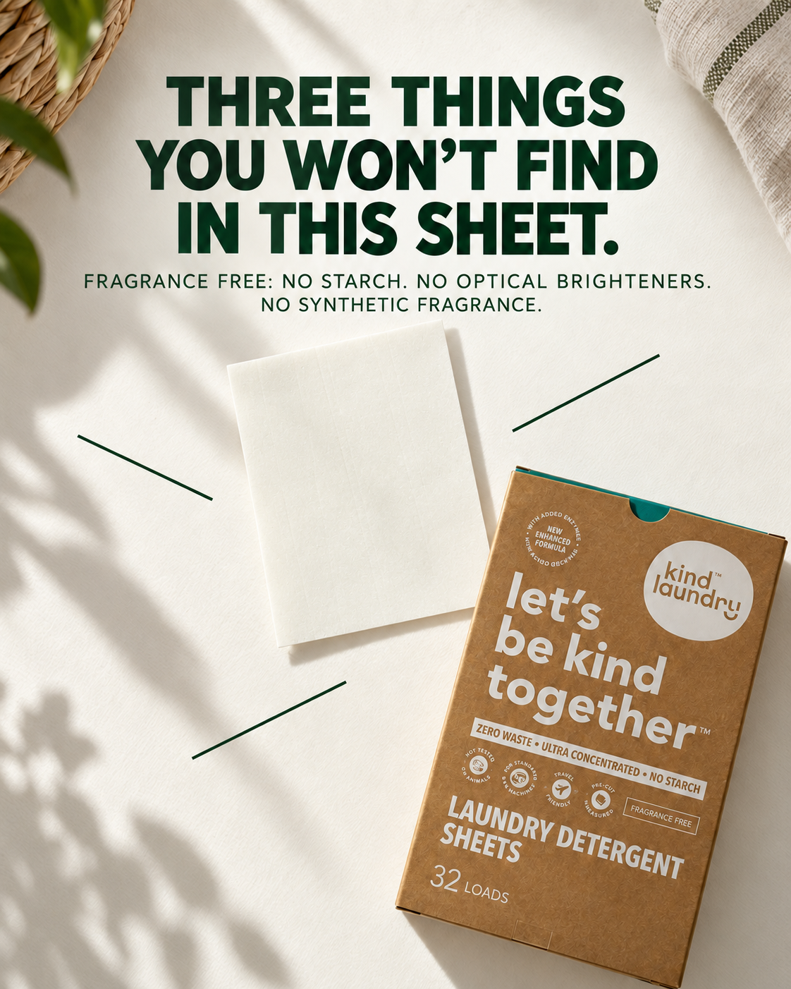 Kind Laundry Facebook ad: Clean without compromise. EWG Verified, zero-waste…