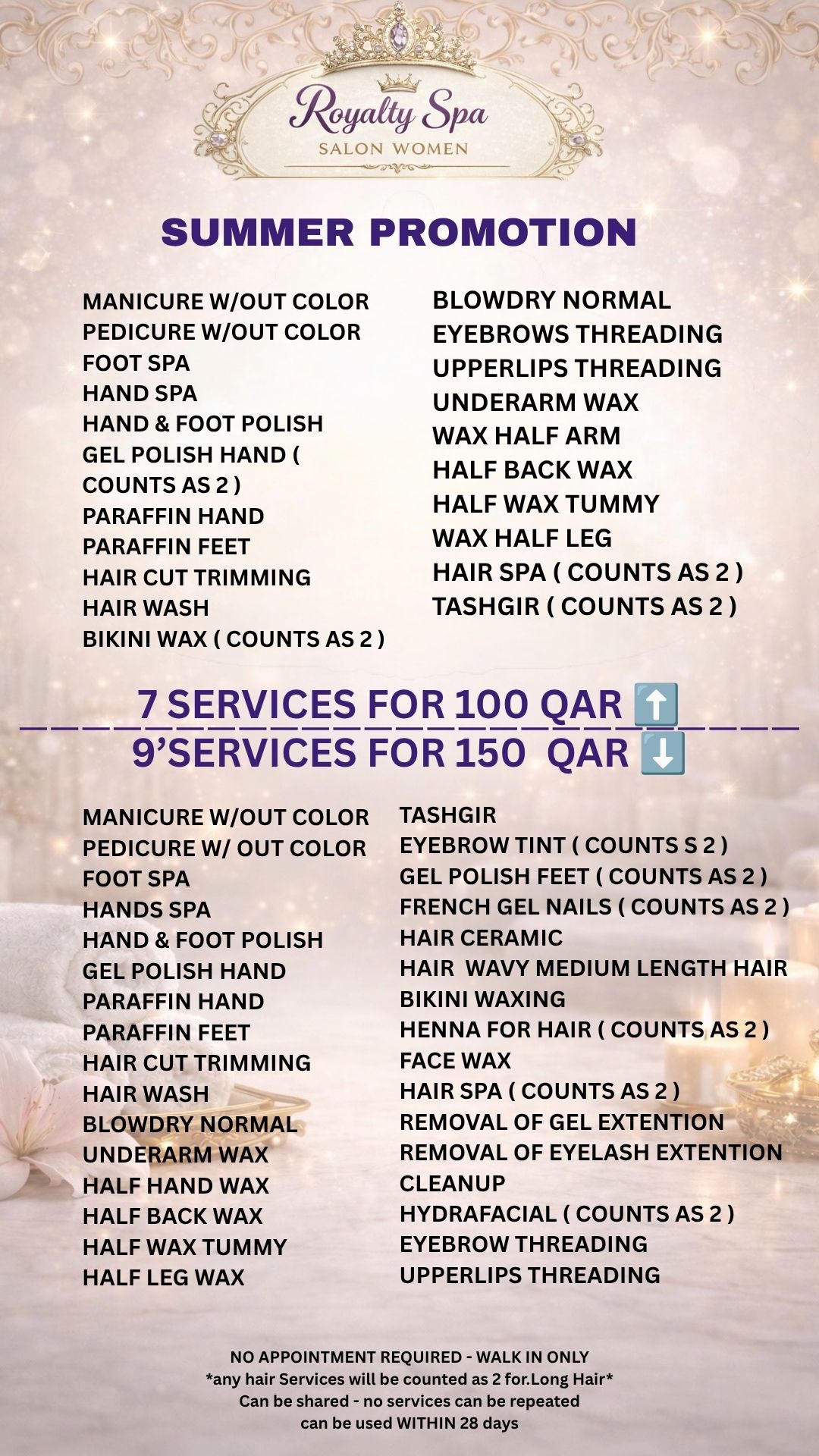 Royalty Spa Salon For Women Facebook ad: Get Summer Ready with Royalty Spa Salon for…