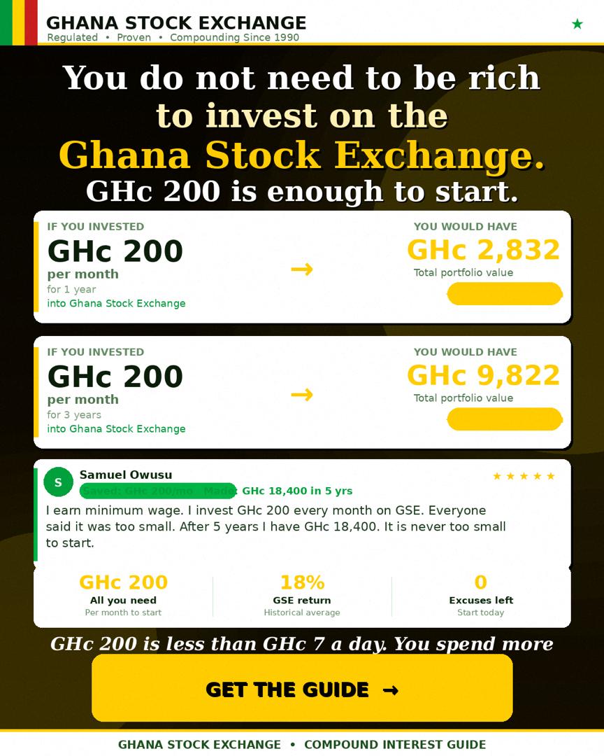 The Life Manual Facebook ad: Get Started on the Ghana Stock Exchange