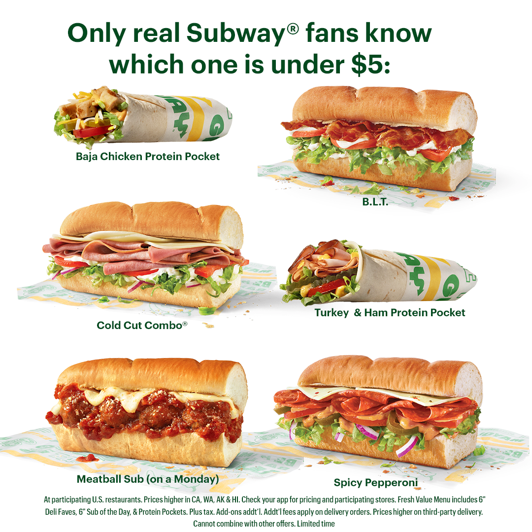 Subway Facebook ad