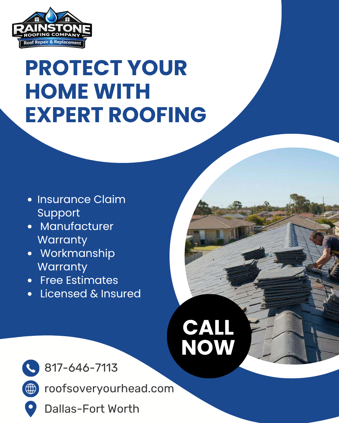 Rainstone Roofing Company, Roof Repair & Replacement Facebook ad