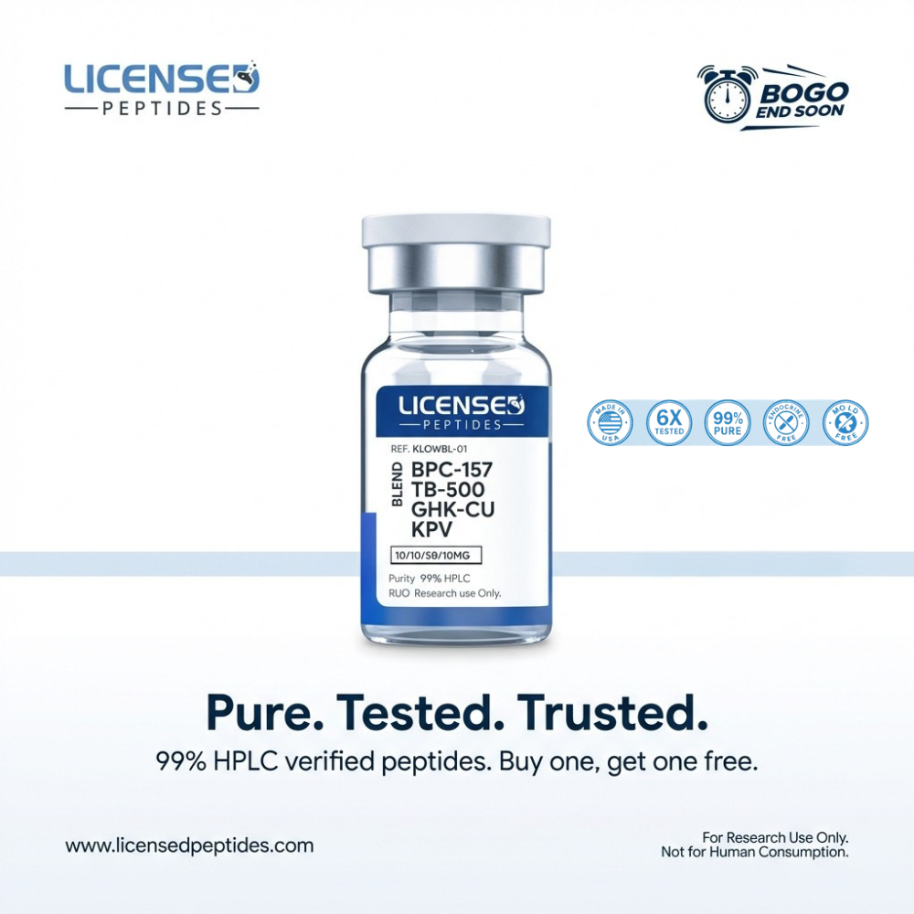 LicensedPeptides.com Facebook ad: Buy One Get One Free Sale Ends Soon