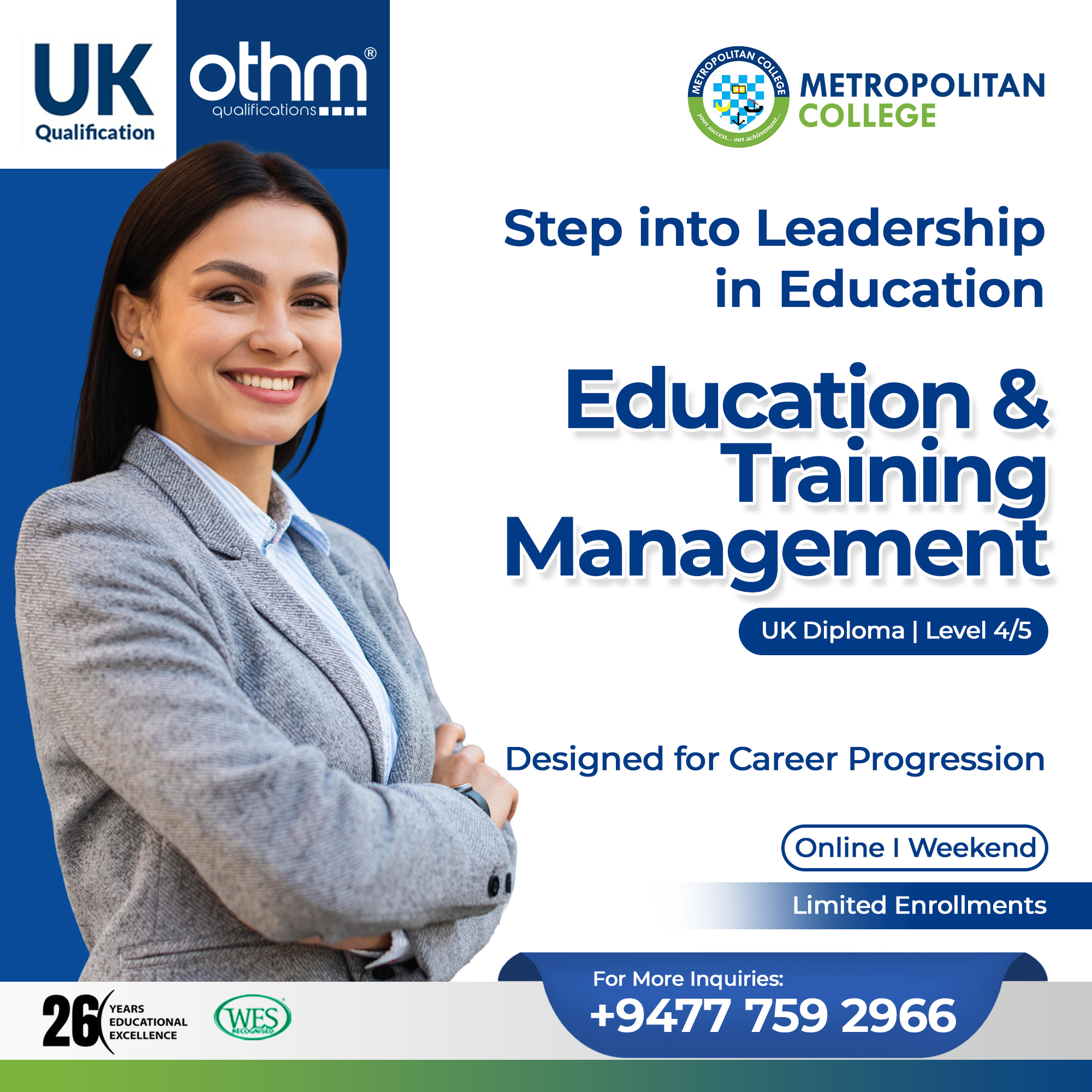 Metropolitan College Facebook ad: Enroll Now!