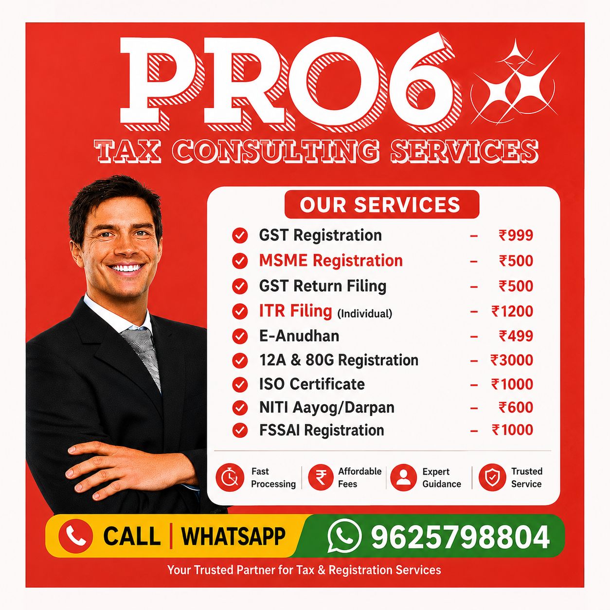 Pro Biz Facebook ad: Professional Tax & Registration Services