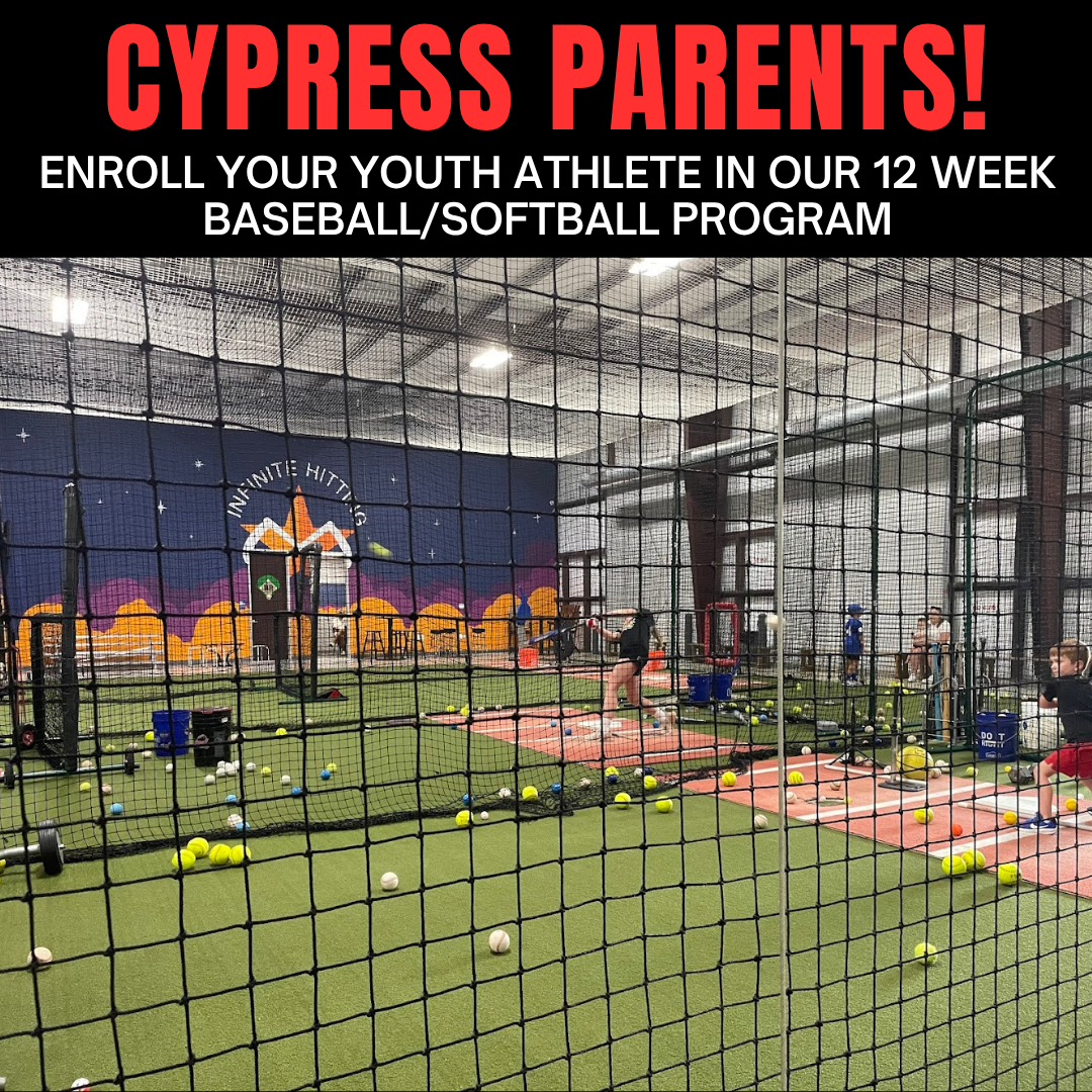 Infinite Hitting - Cypress Facebook ad: 12 Week Hitting Program