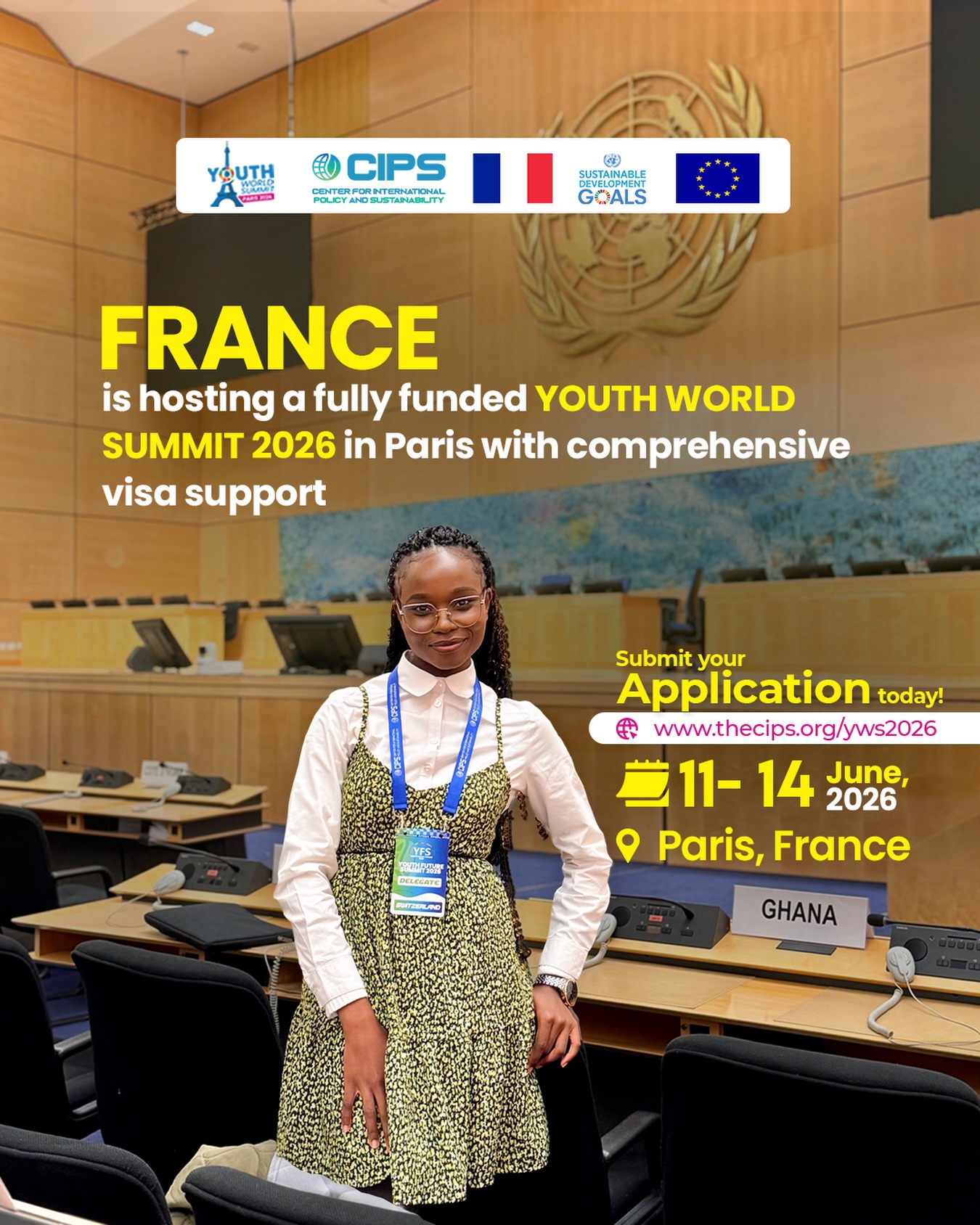 CIPS - Center for International Policy and Sustainability Facebook ad: Youth World Summit Paris 2026 - CIPS