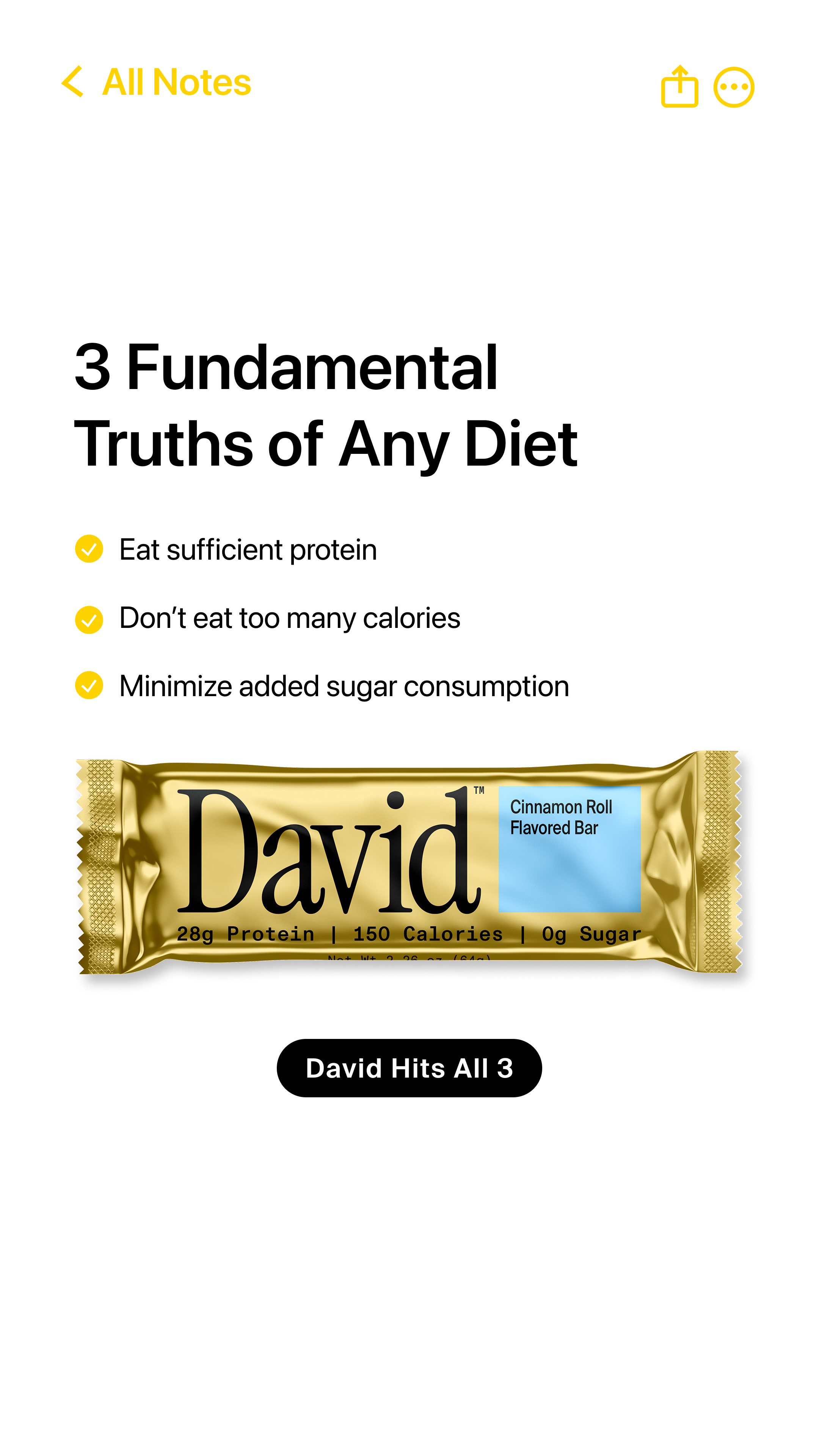 David Protein Facebook ad