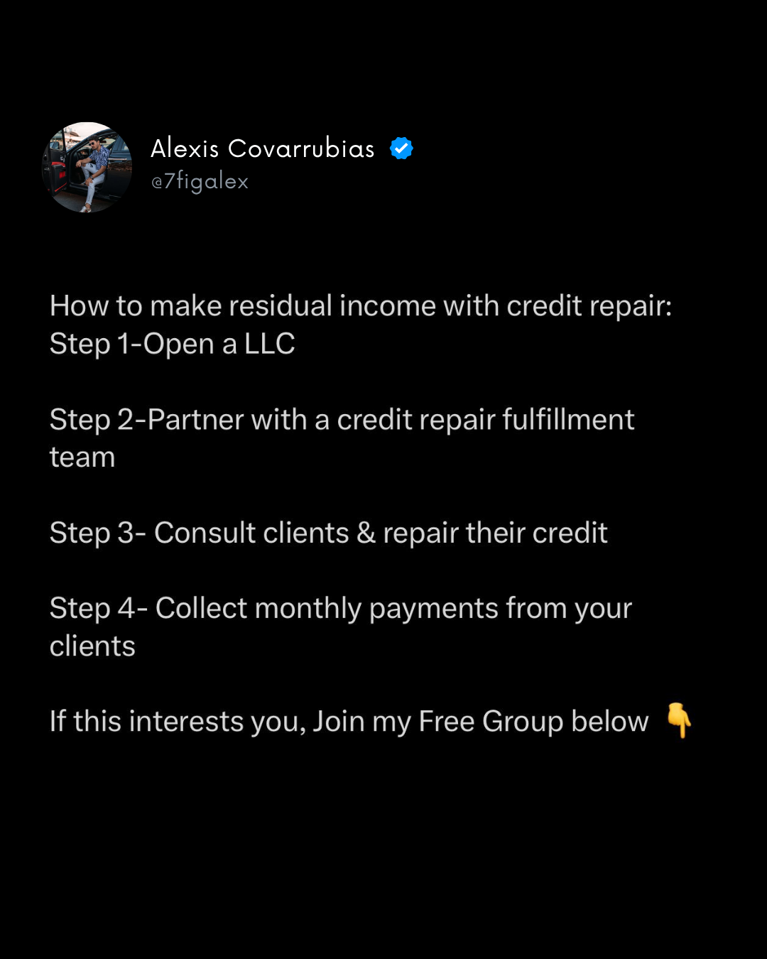 Credit Repair Automation Services. Facebook ad: Join Free Facebook Group