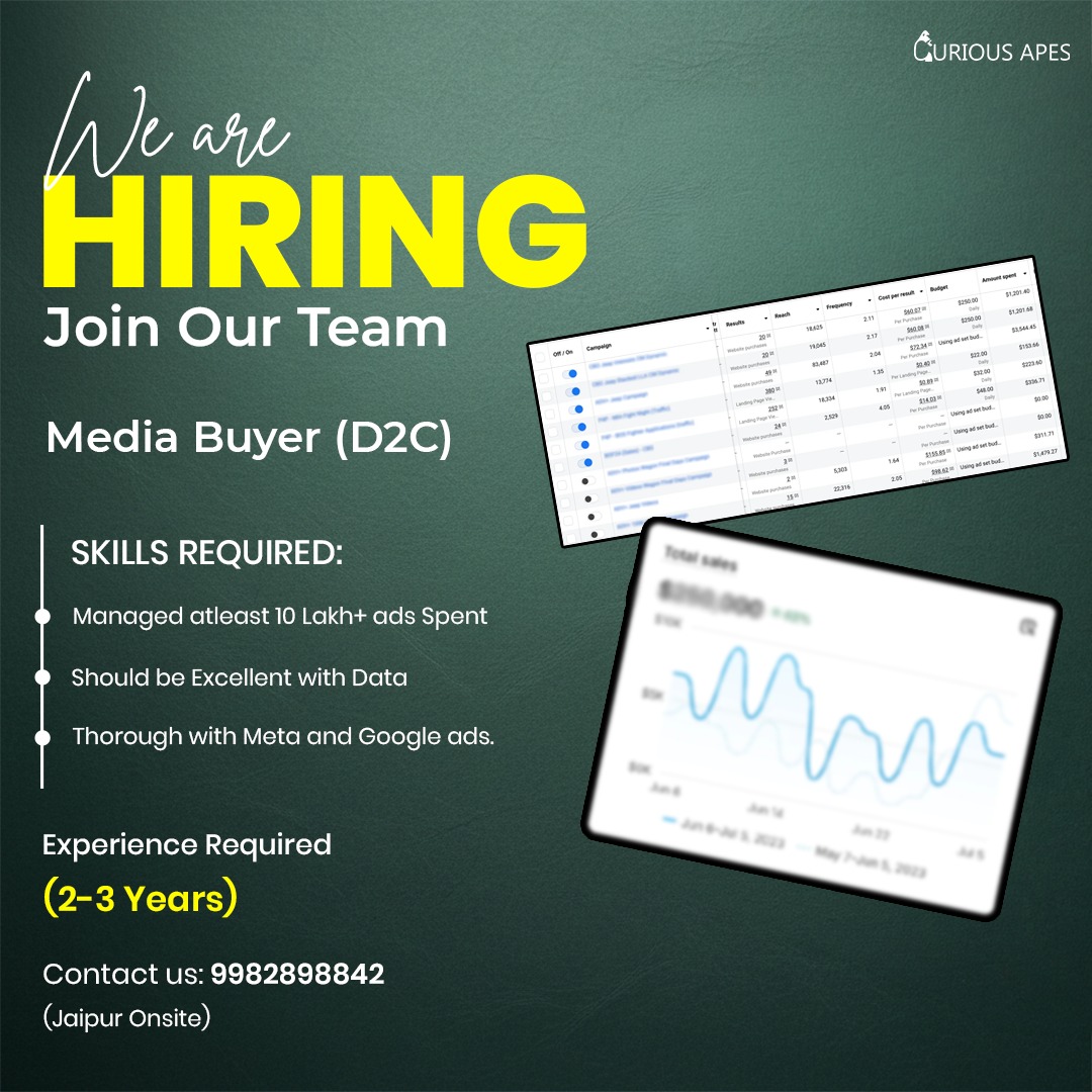 Curious Apes Facebook ad: Hiring Alert!